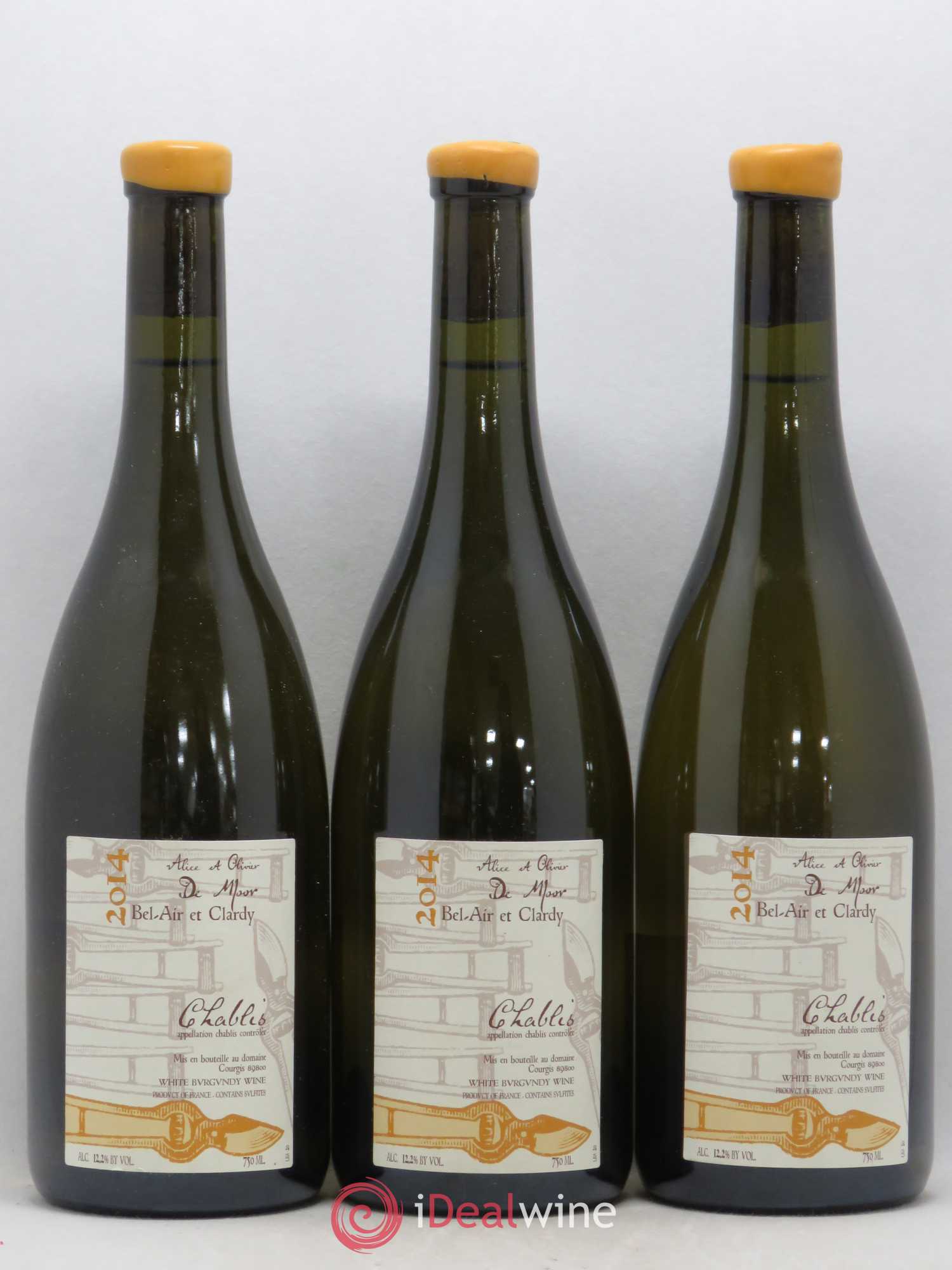Chablis Bel Air et Clardy Alice et Olivier De Moor 2014 - Lot de 3 bouteilles - 0