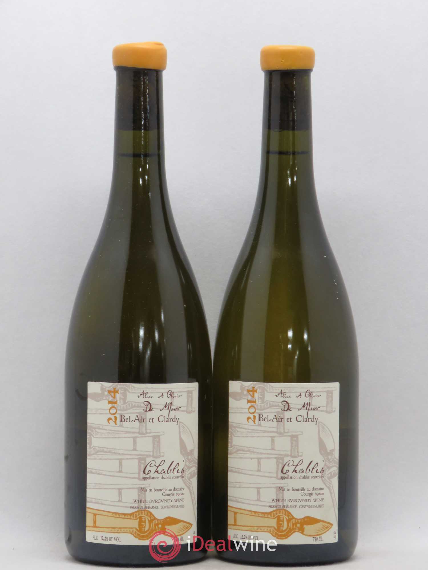 Chablis Bel Air et Clardy Alice et Olivier De Moor 2014 - Lot de 2 bouteilles - 0