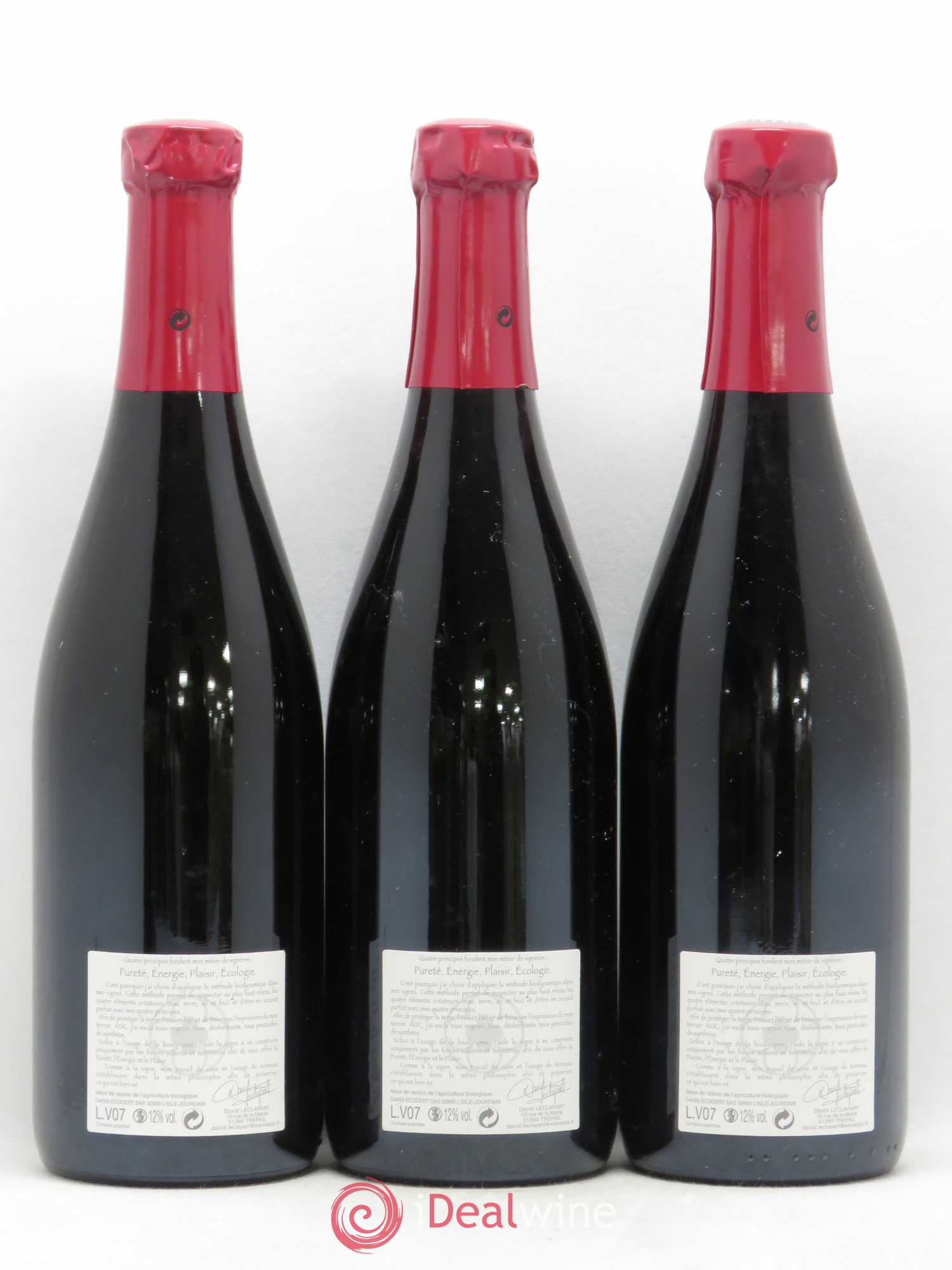 Coteaux Champenois 1er Cru Trepail Rouge David Leclapart 2007 - Lot de 3 bouteilles - 1