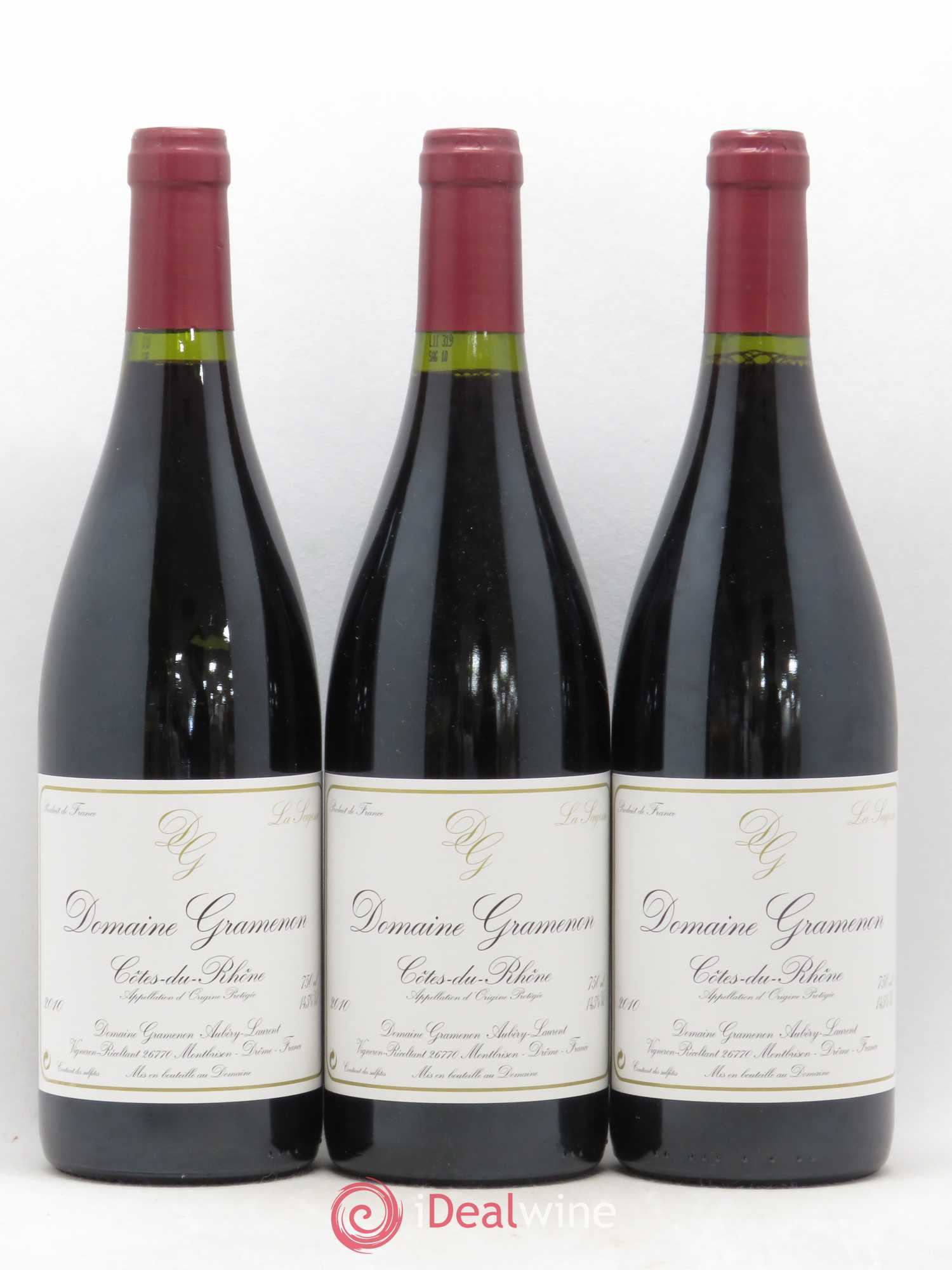 Côtes-du-Rhône La Sagesse Gramenon (Domaine) 2010 - Lot de 3 bouteilles - 0