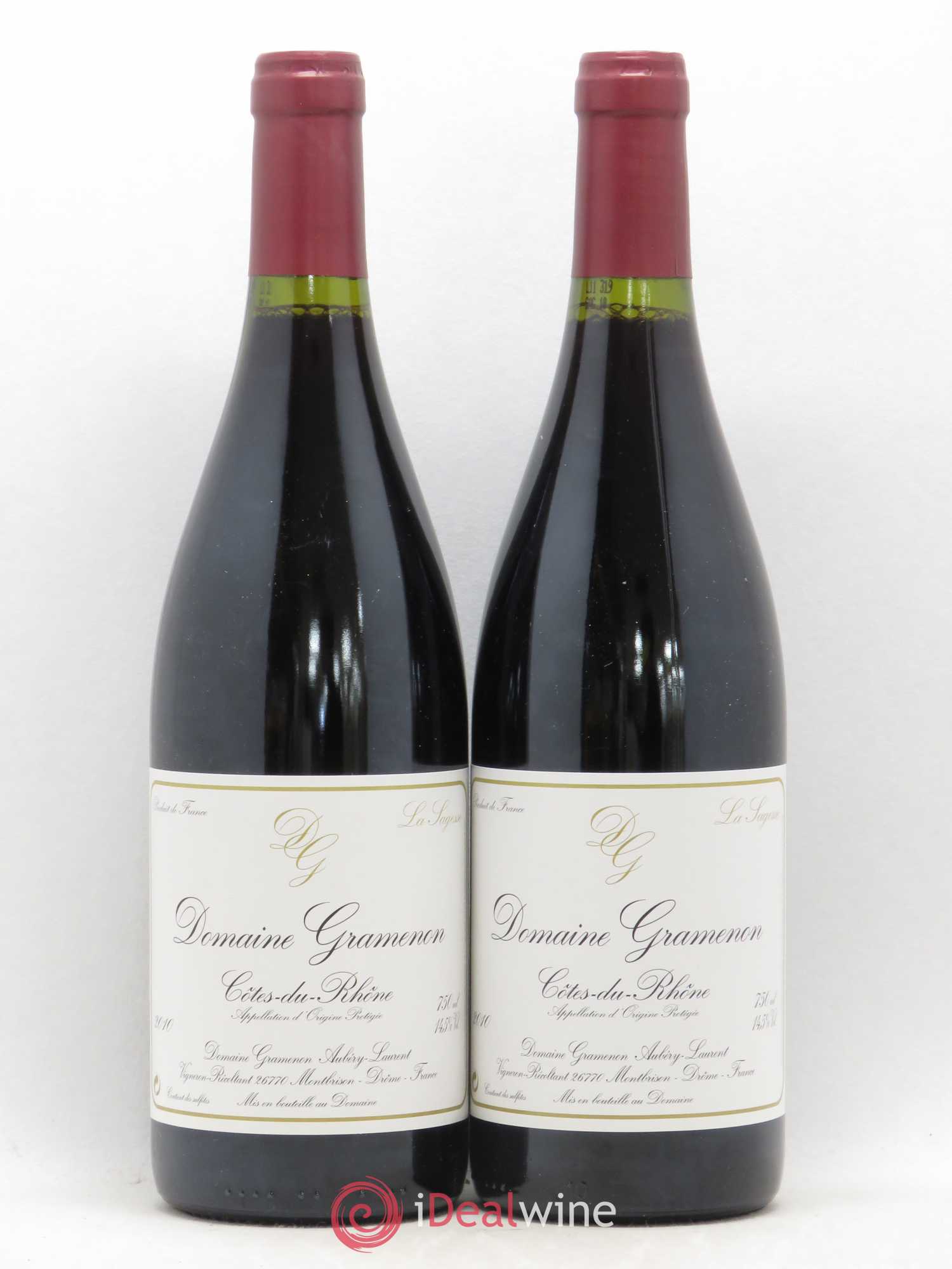 Côtes-du-Rhône La Sagesse Gramenon (Domaine) 2010 - Lot de 2 bouteilles - 0