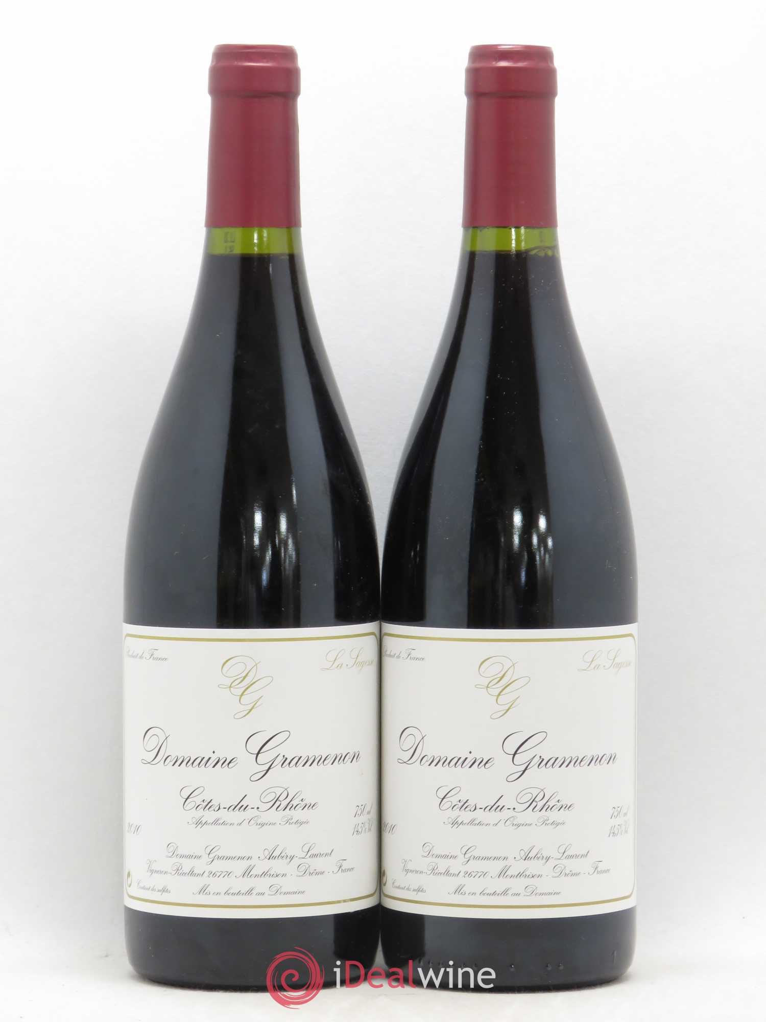 Côtes-du-Rhône La Sagesse Gramenon (Domaine) 2010 - Lot de 2 bouteilles - 0