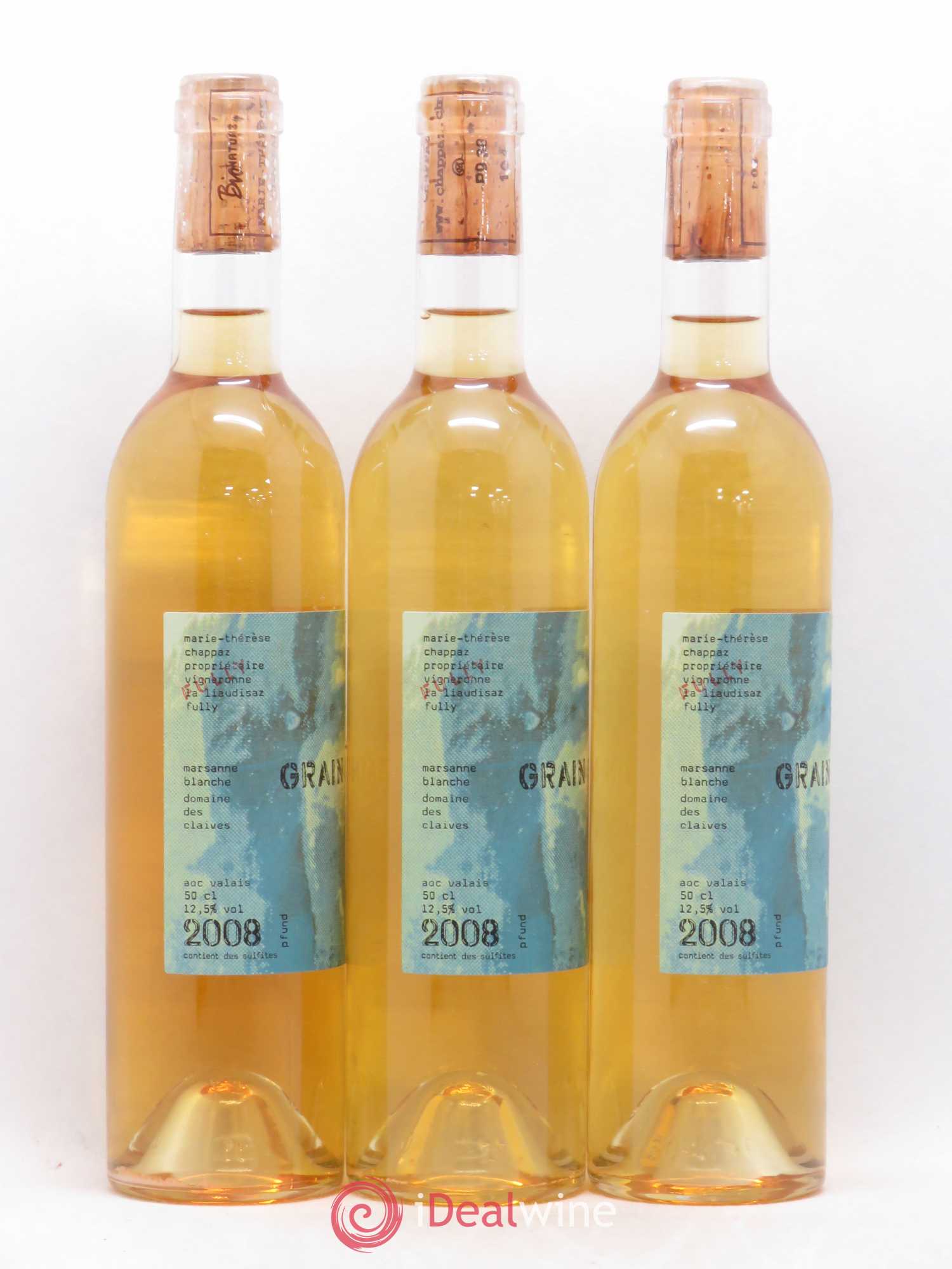 Valais Grain Noble Marsanne Blanche Marie-Thérèse Chappaz - Domaine Les Claives 2008 - Lotto di 3 bottiglie - 1