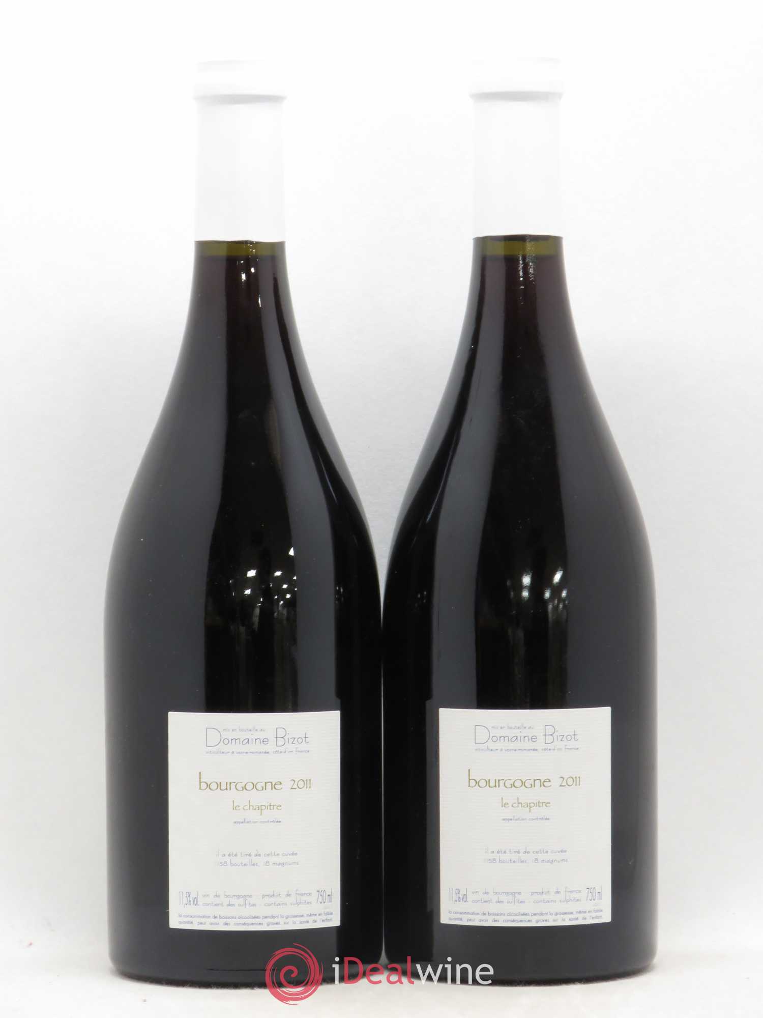 Bourgogne Le Chapitre Bizot (Domaine) 2011 - Lot de 2 bouteilles - 1