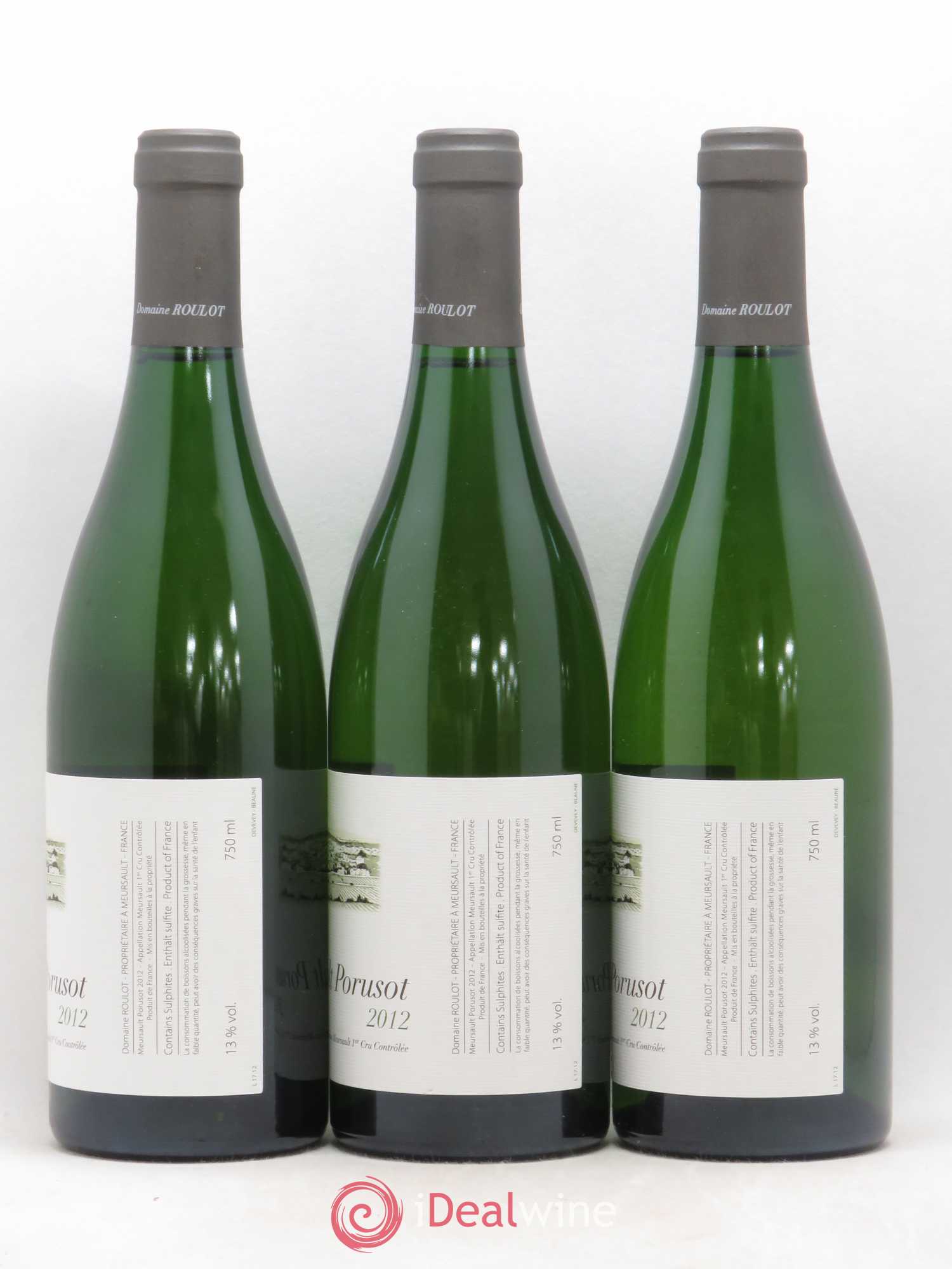 Meursault 1er Cru Le Porusot Roulot (Domaine) 2012 - Lot de 3 bouteilles - 1