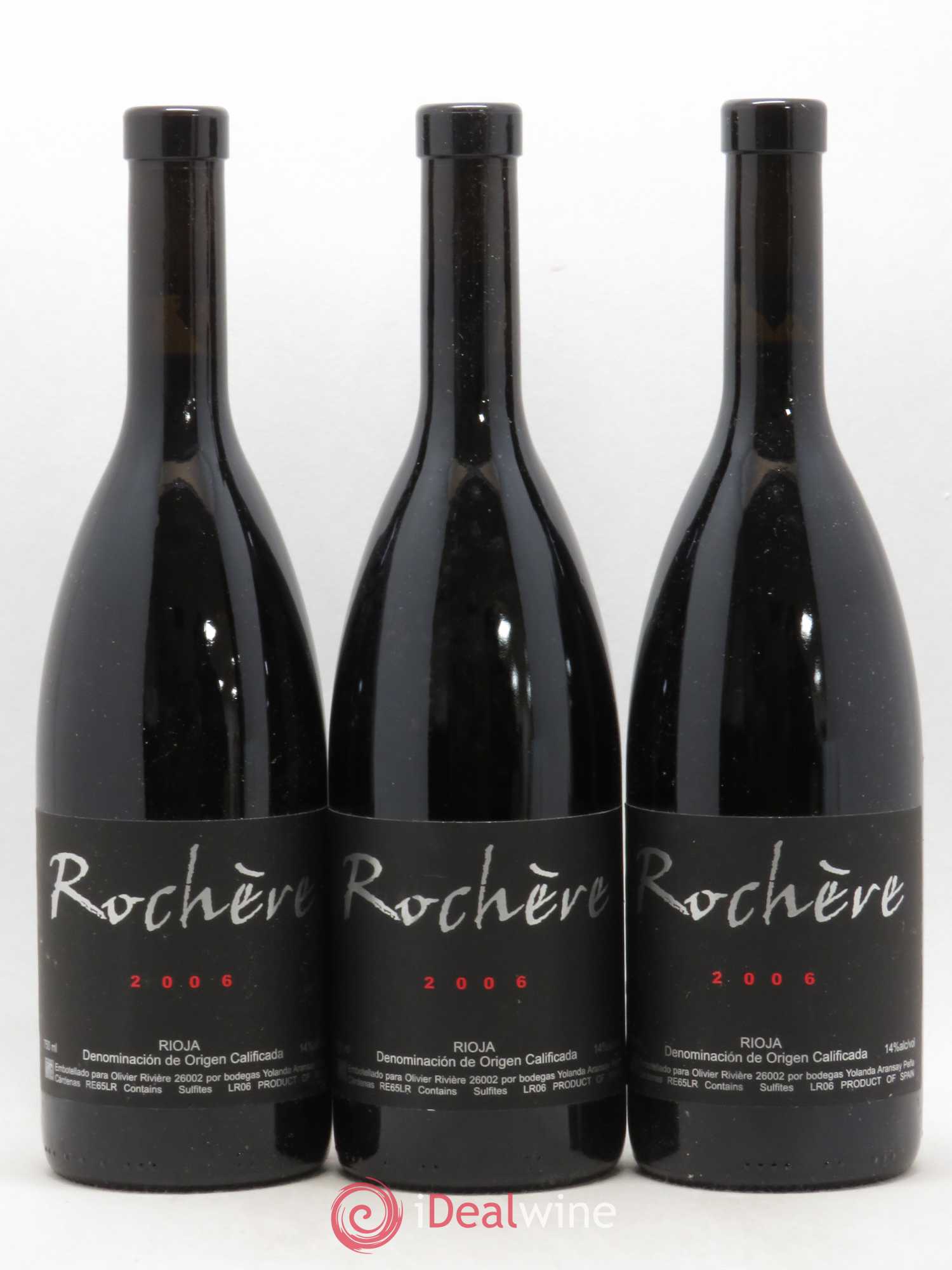 Rioja DOCA Cuvée Rochere Olivier Riviere 2006 - Lot de 3 bouteilles - 0