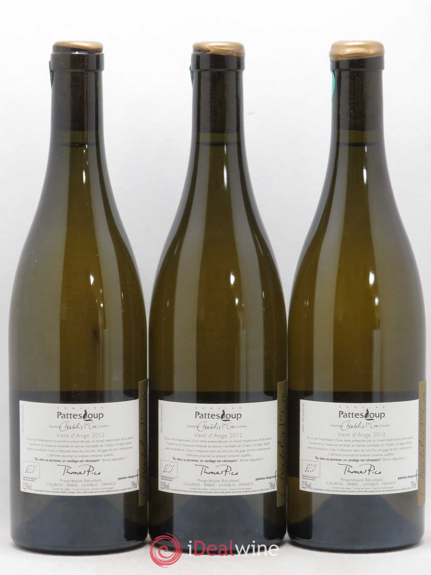 Chablis 1er Cru Côte de Jouan Pattes Loup (Domaine) 2012 - Lot de 3 bouteilles - 1