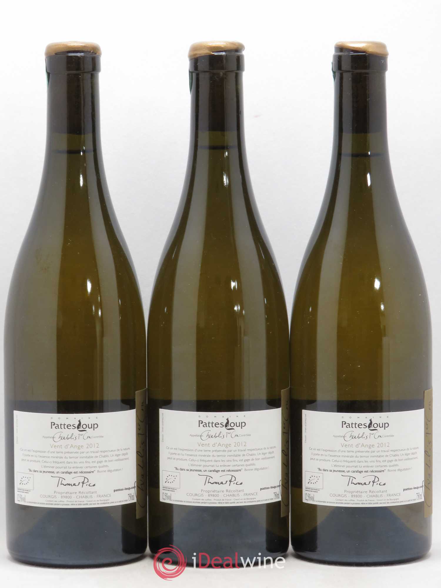 Chablis 1er Cru Côte de Jouan Pattes Loup (Domaine) 2012 - Lot de 3 bouteilles - 1