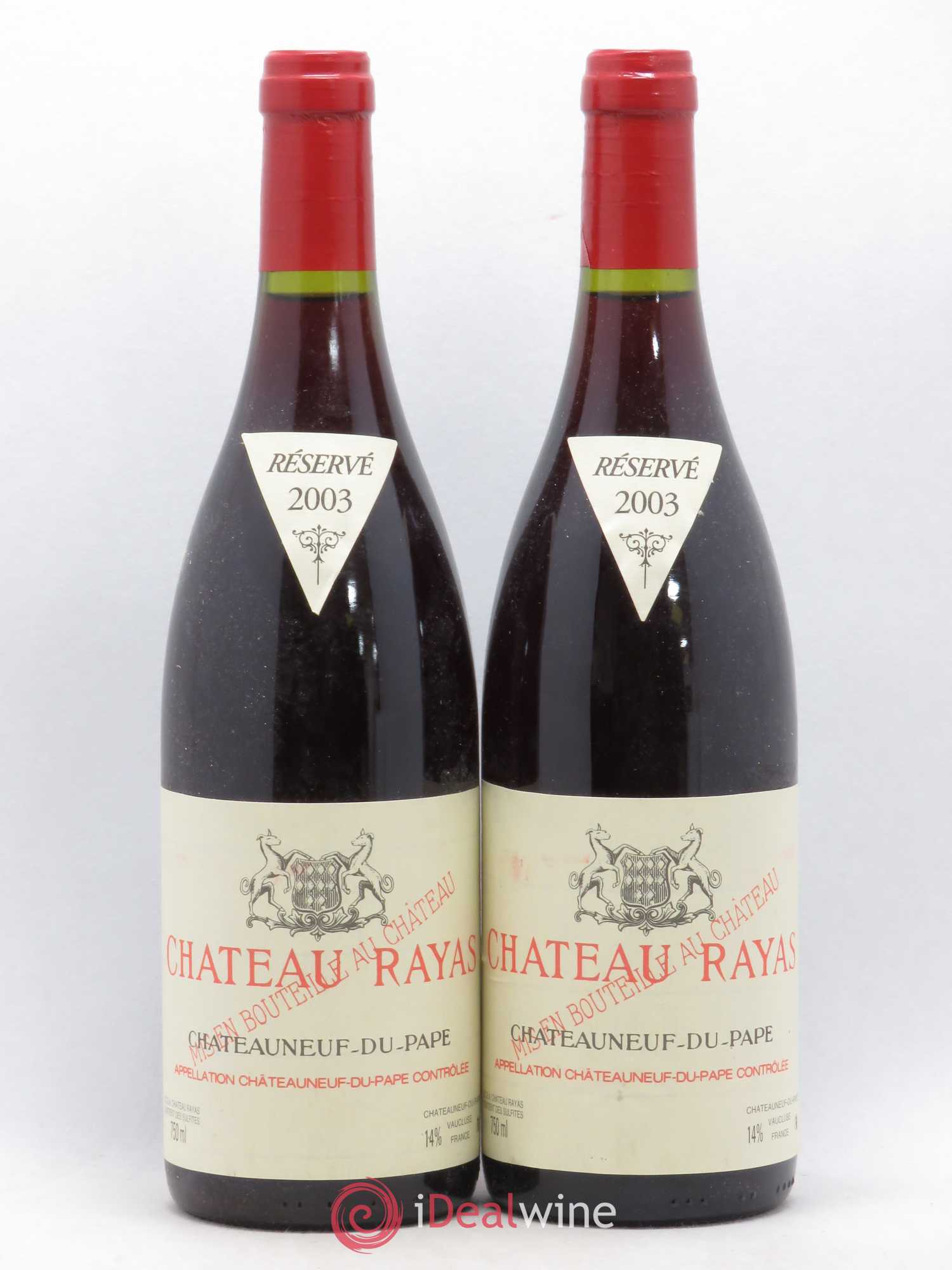 Châteauneuf-du-Pape Château Rayas Emmanuel Reynaud 2003 - Lot de 2 bouteilles - 0