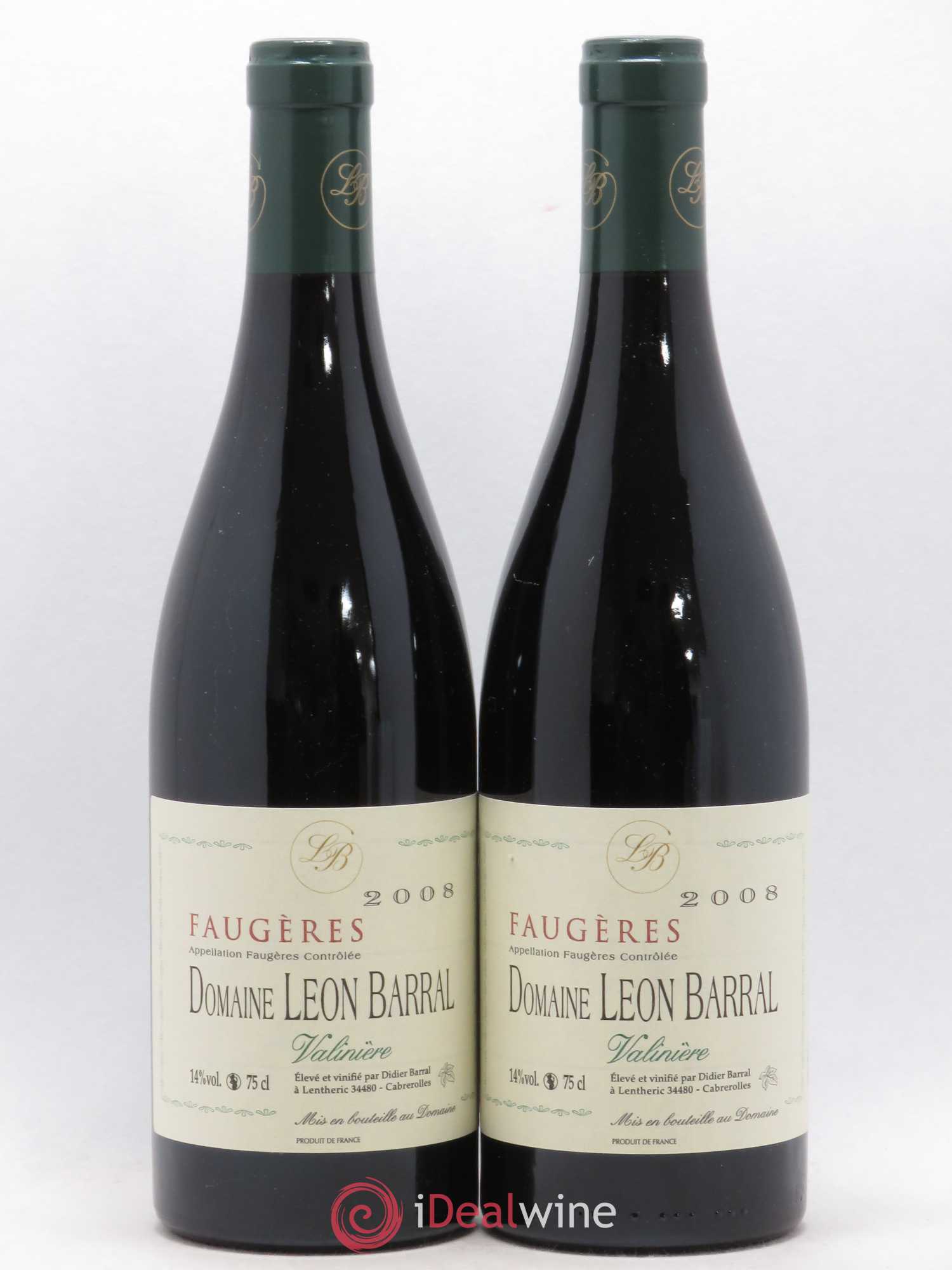 Faugères Valinière Domaine Léon Barral 2008 - Lot de 2 bouteilles - 0