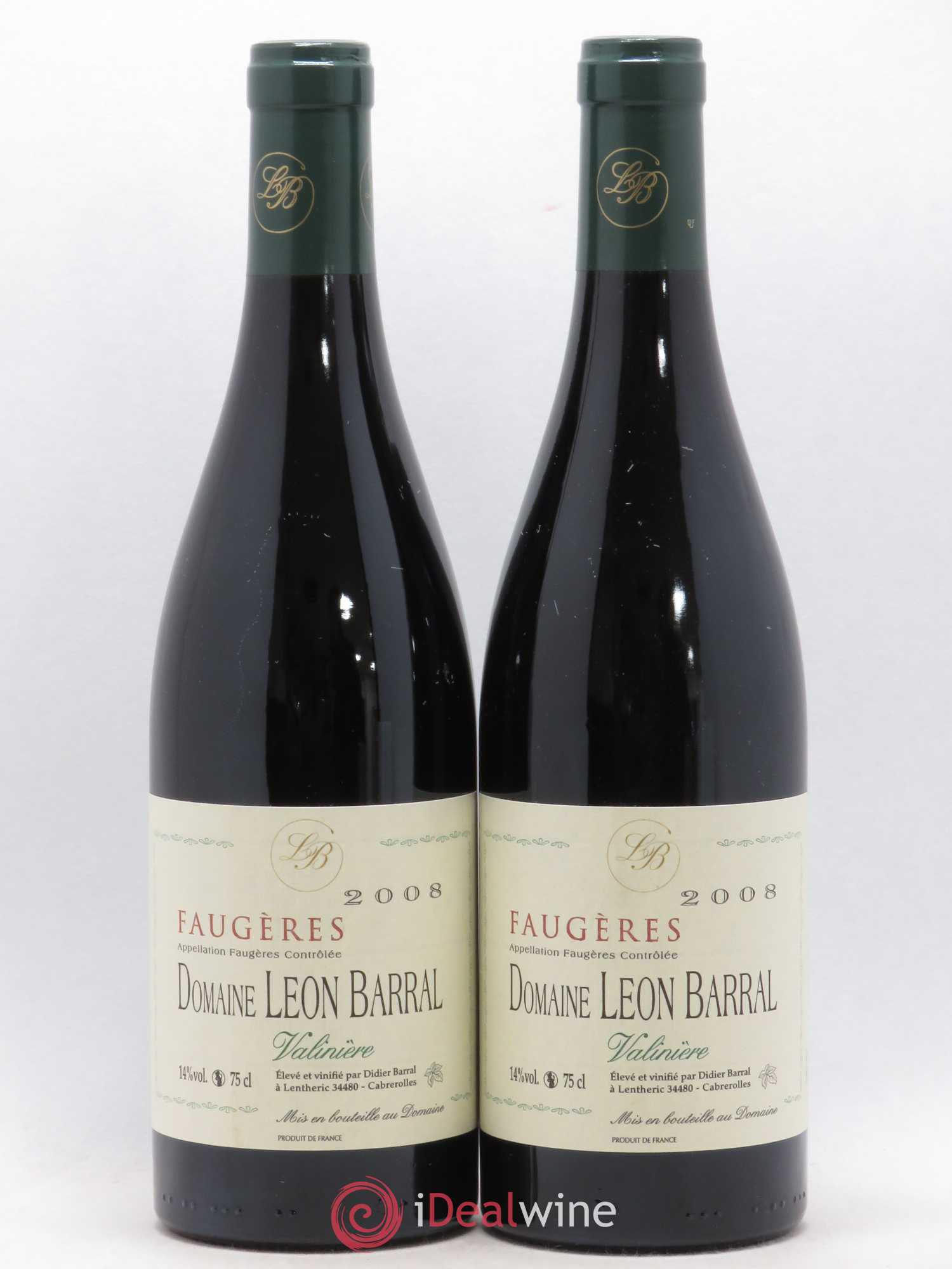 Faugères Valinière Domaine Léon Barral 2008 - Lot de 2 bouteilles - 0