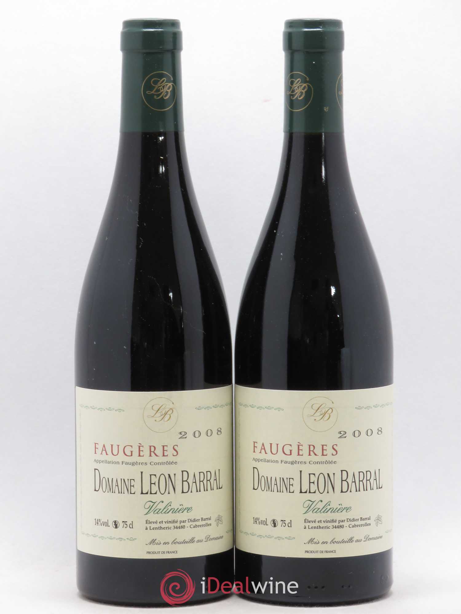 Faugères Valinière Domaine Léon Barral 2008 - Lot de 2 bouteilles - 0