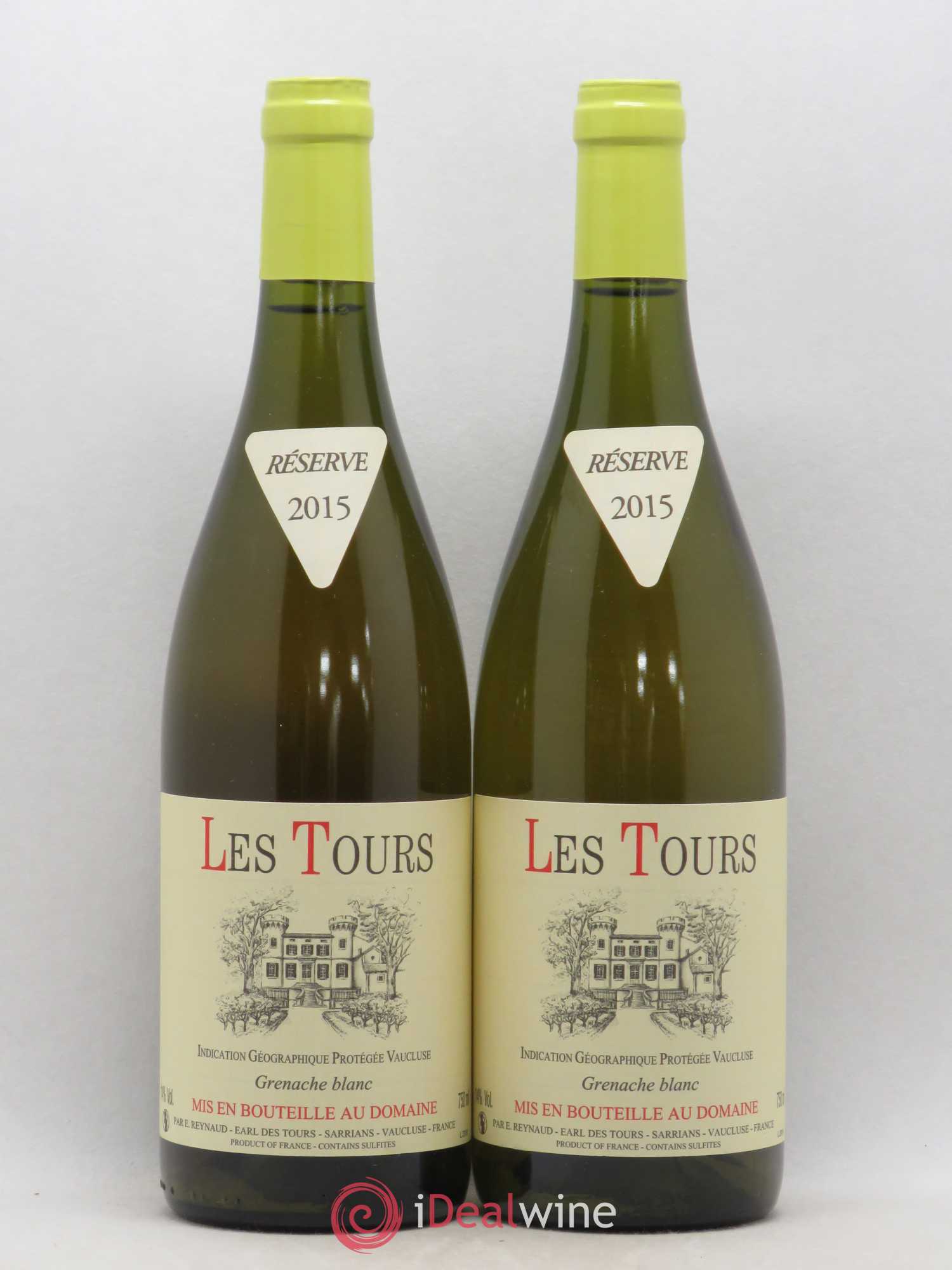 Vaucluse (Vin de Pays de Vaucluse) Les Tours Grenache Blanc Emmanuel Reynaud 2015 - Lot de 2 bouteilles - 0