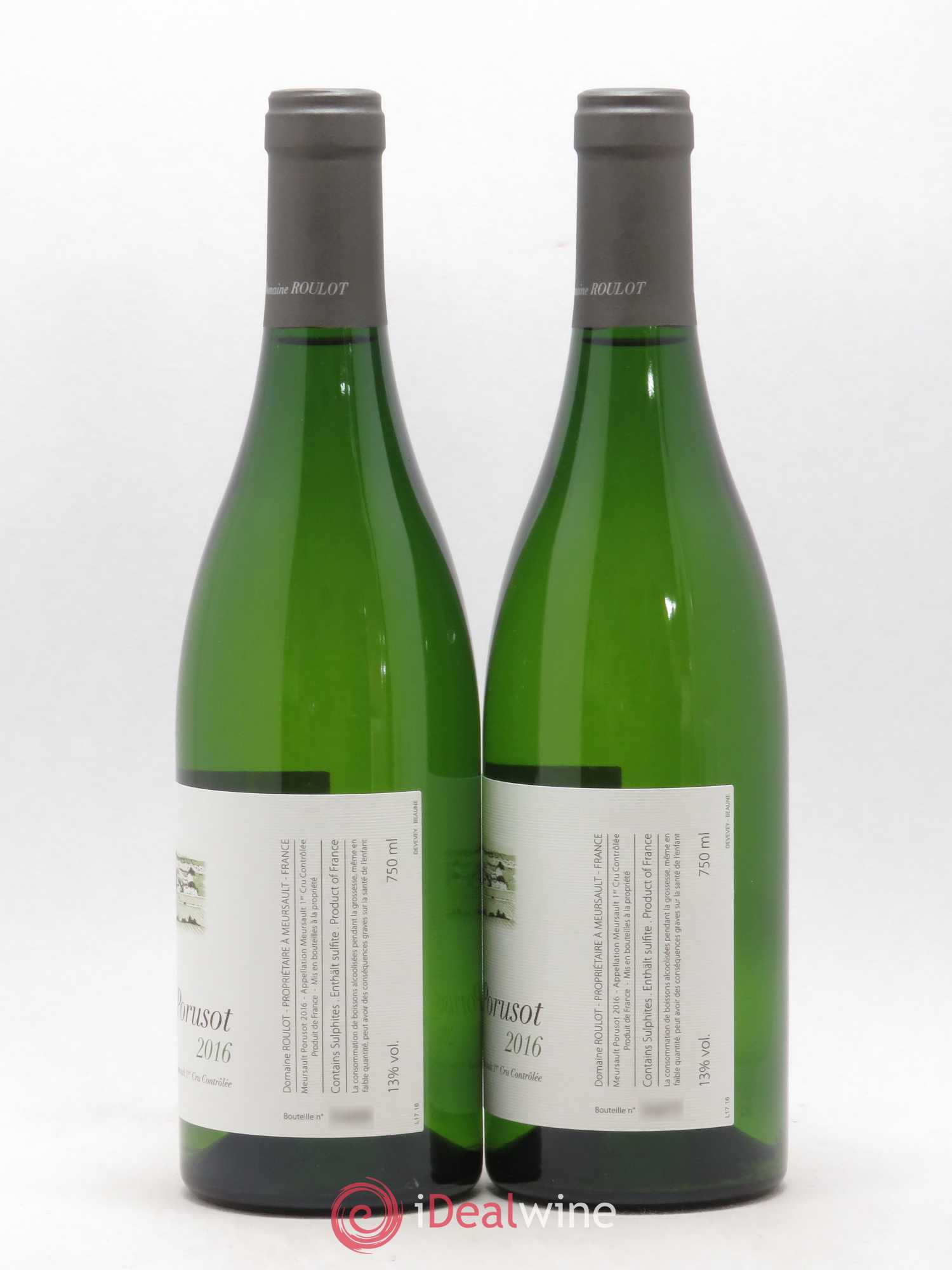 Meursault 1er Cru Le Porusot Roulot (Domaine) 2016 - Lot de 2 bouteilles - 1