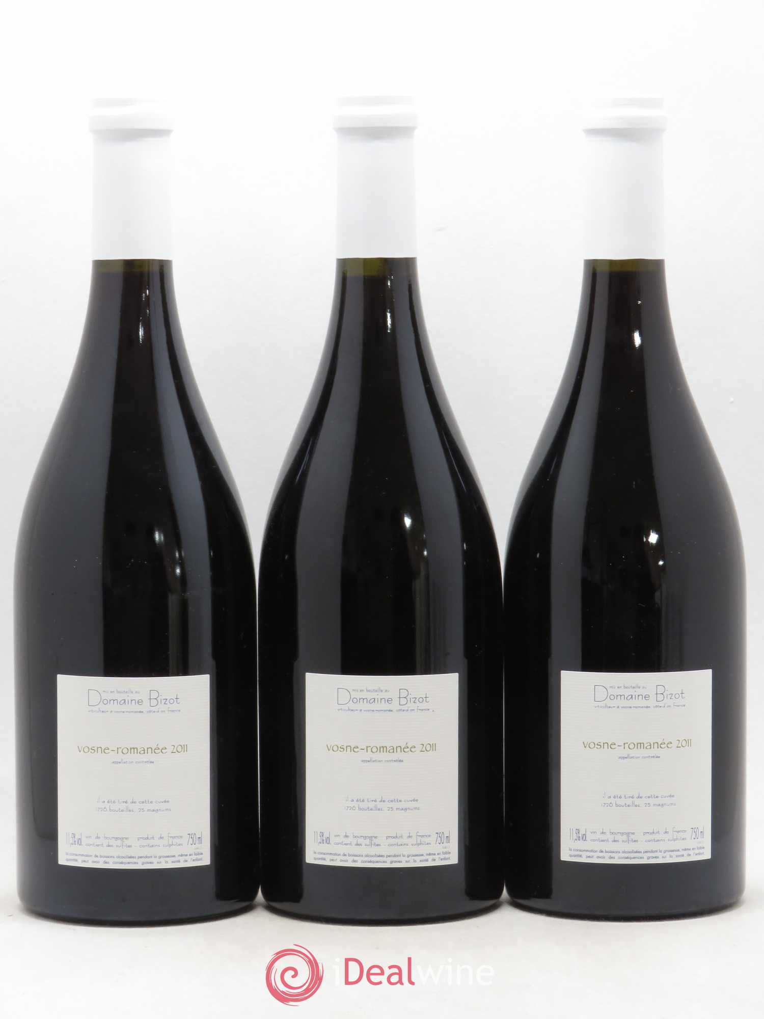 Vosne-Romanée Bizot (Domaine) 2011 - Lot de 3 bouteilles - 1