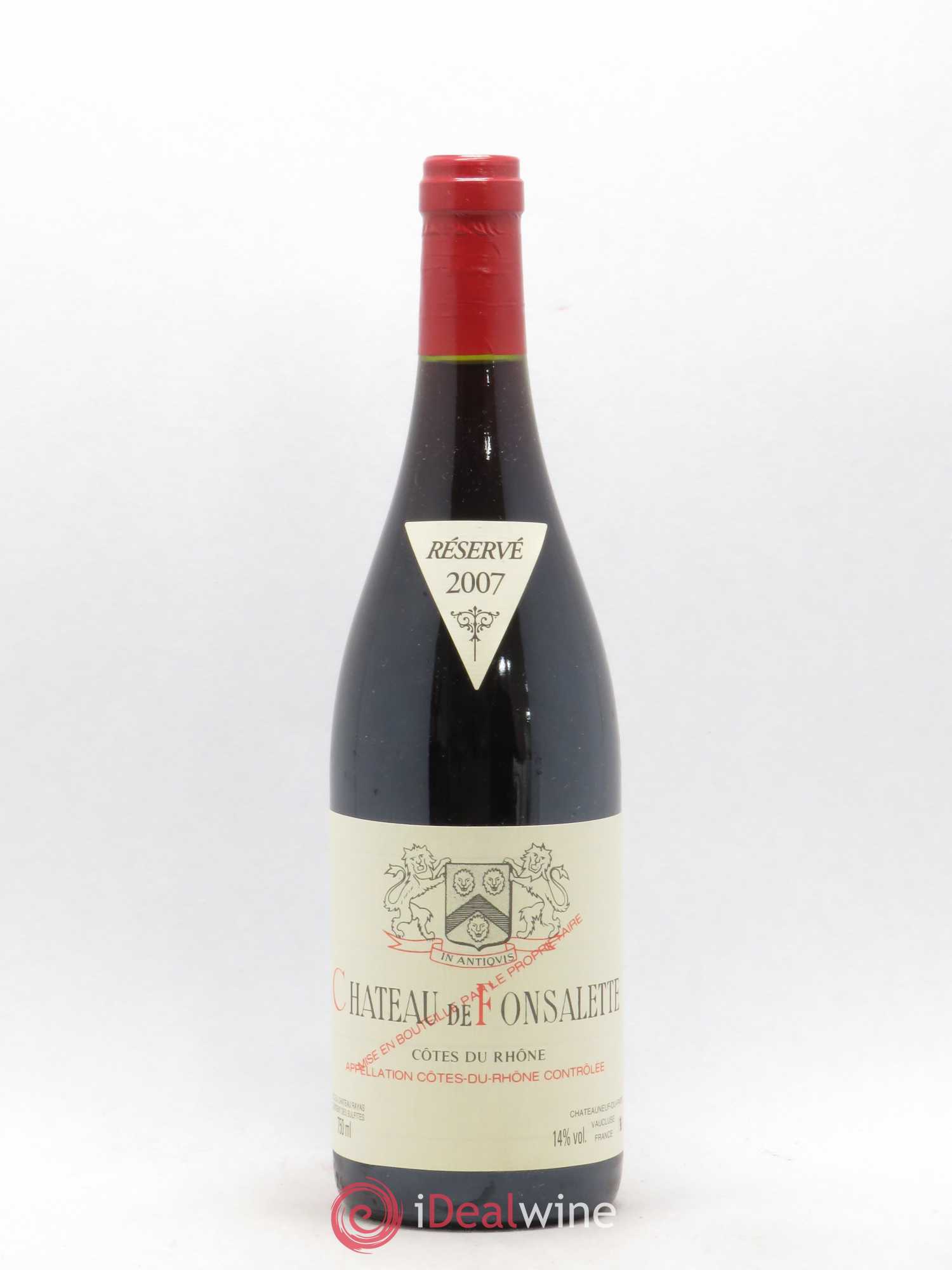 Côtes-du-Rhône Château de Fonsalette Emmanuel Reynaud 2007 - Lot de 1 bouteille - 0