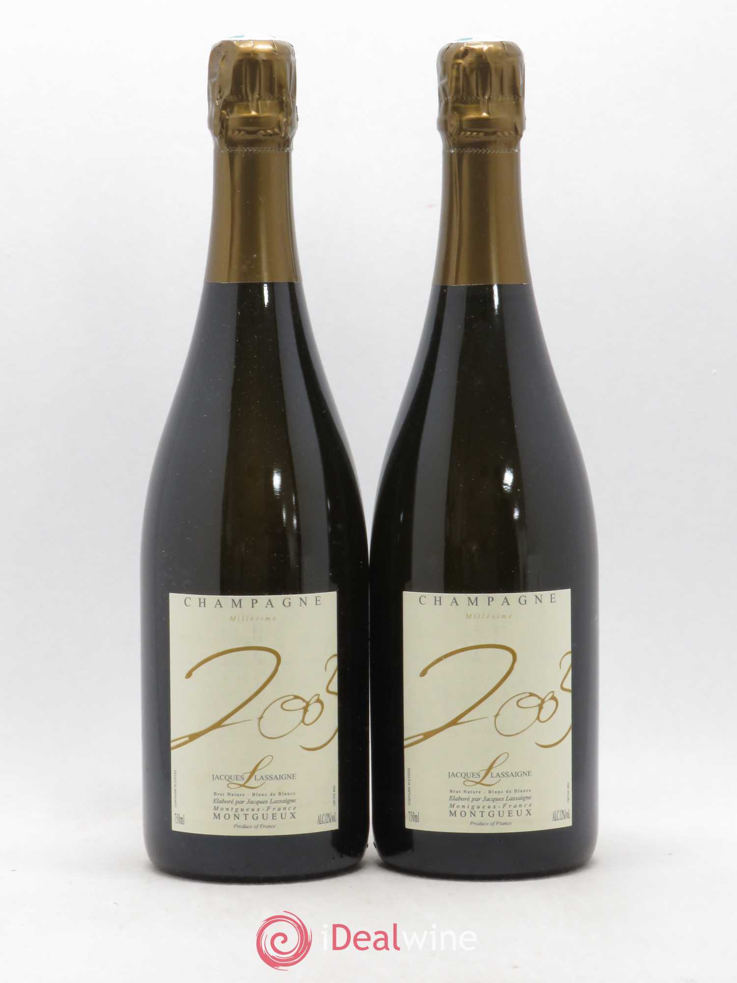 Blanc de Blancs millésimé Brut Nature Jacques Lassaigne 2003 - Lot de 2 bouteilles - 0