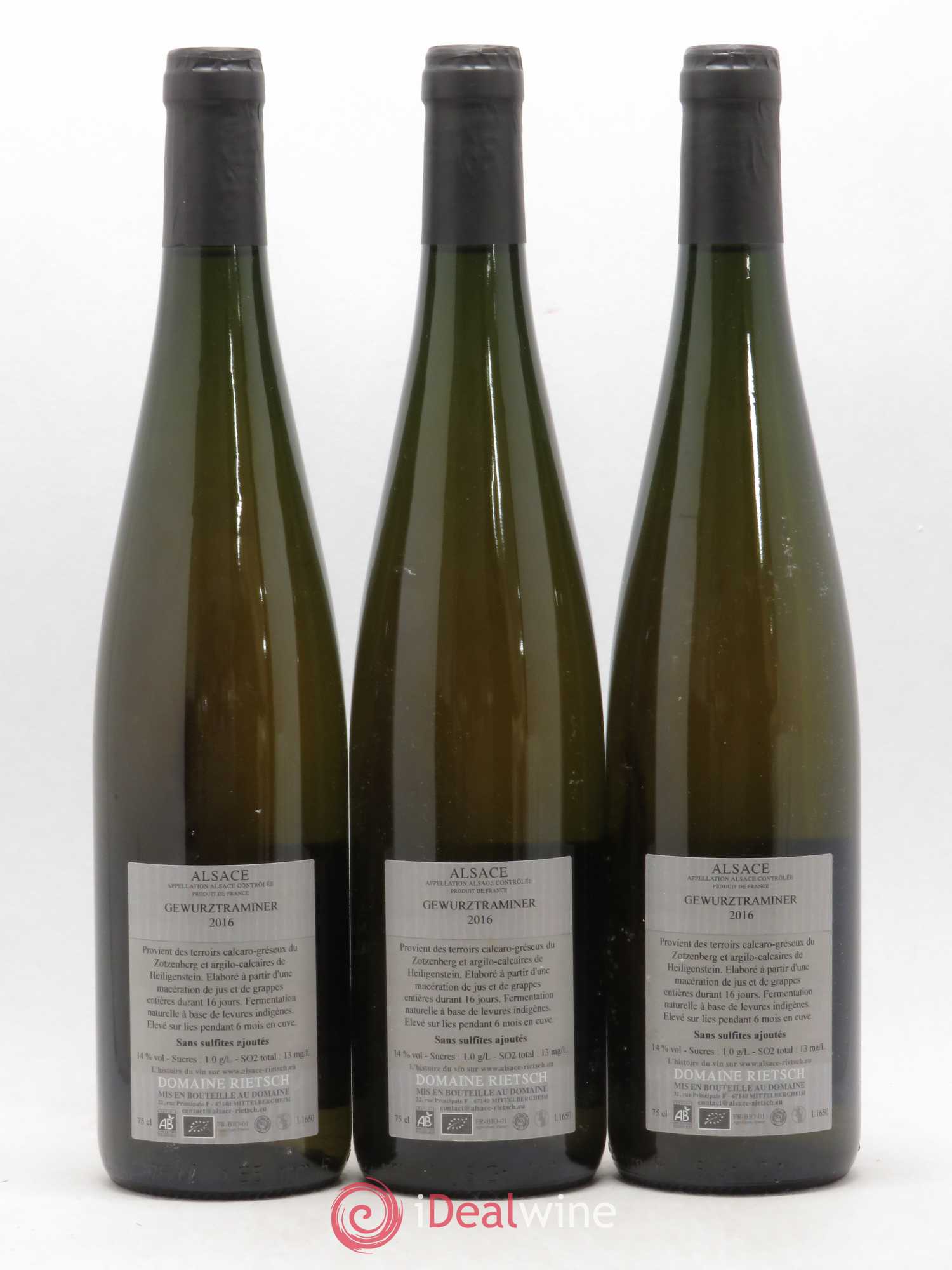 Gewurztraminer Cuvée Demoiselle Domaine Rietsch 2016 - Posten von 3 Flaschen - 1