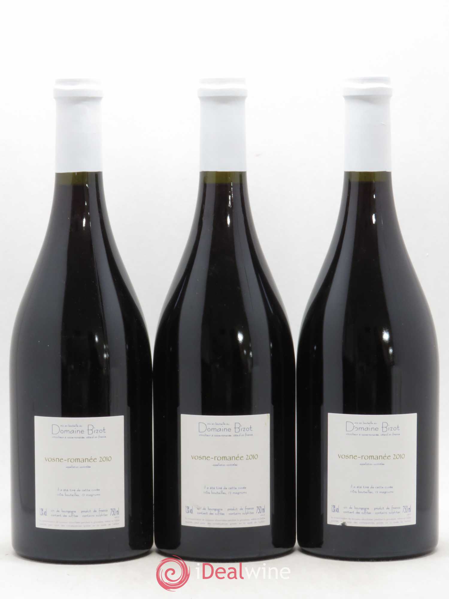 Vosne-Romanée Bizot (Domaine) 2010 - Lot de 3 bouteilles - 1