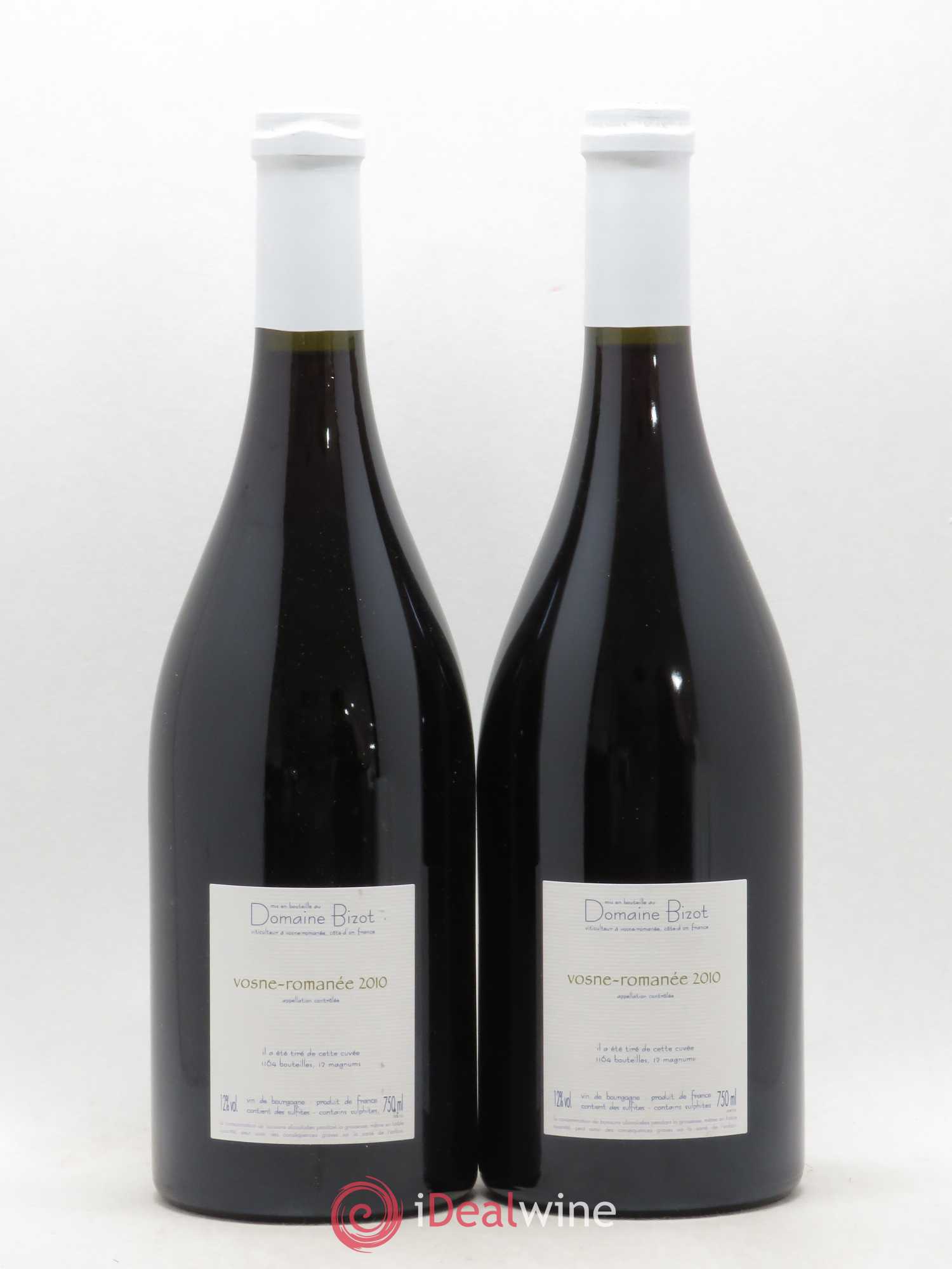 Vosne-Romanée Bizot (Domaine) 2010 - Lot de 2 bouteilles - 1
