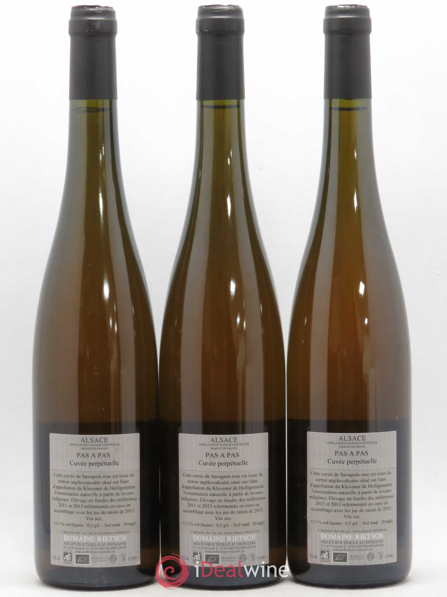 Alsace Savagnin Rose Pas à Pas Cuvée Perpétuelle Domaine Rietsch - Posten von 3 Flaschen - 1