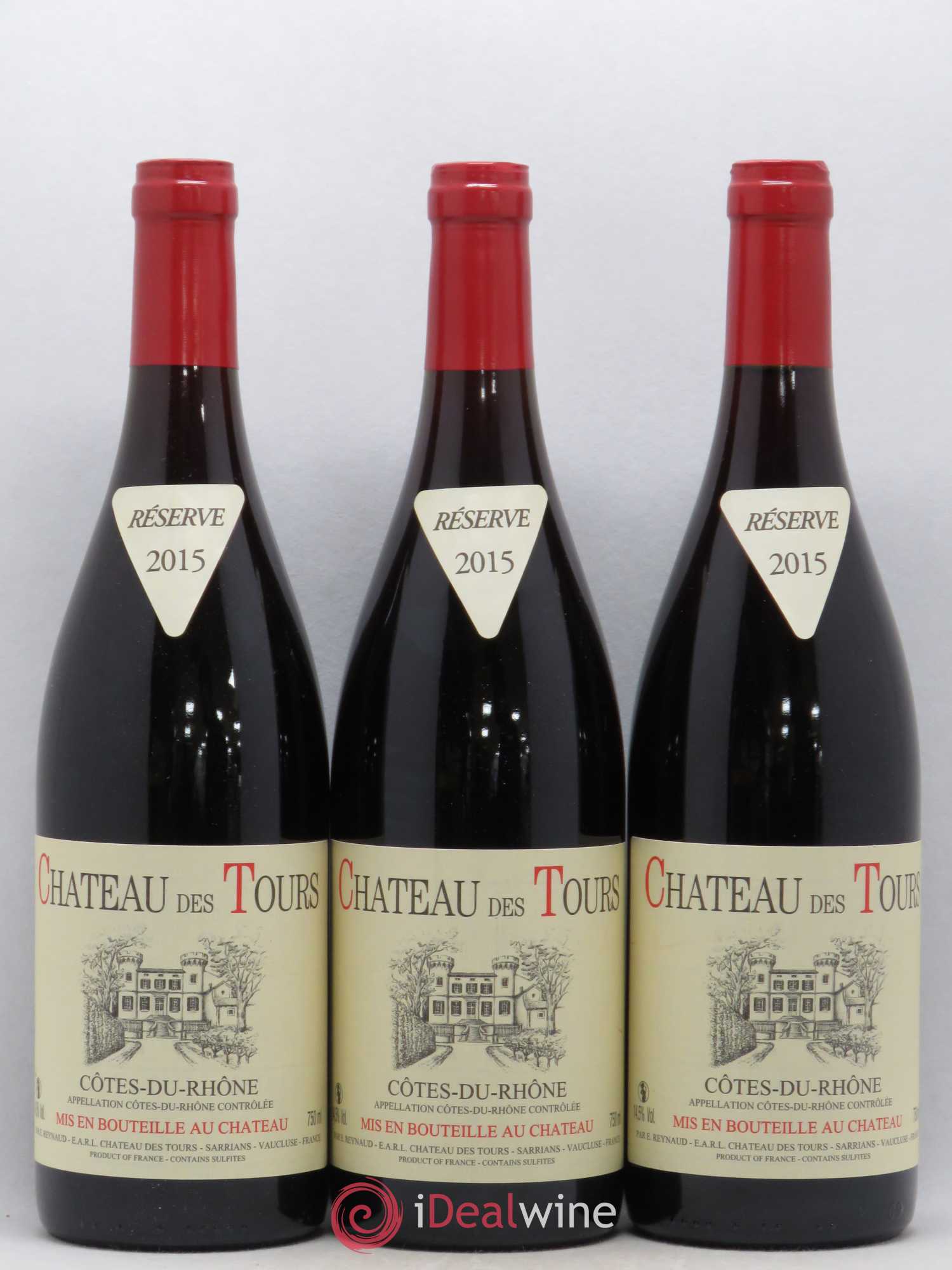 Côtes-du-Rhône Château des Tours Emmanuel Reynaud 2015 - Lot de 3 bouteilles - 0