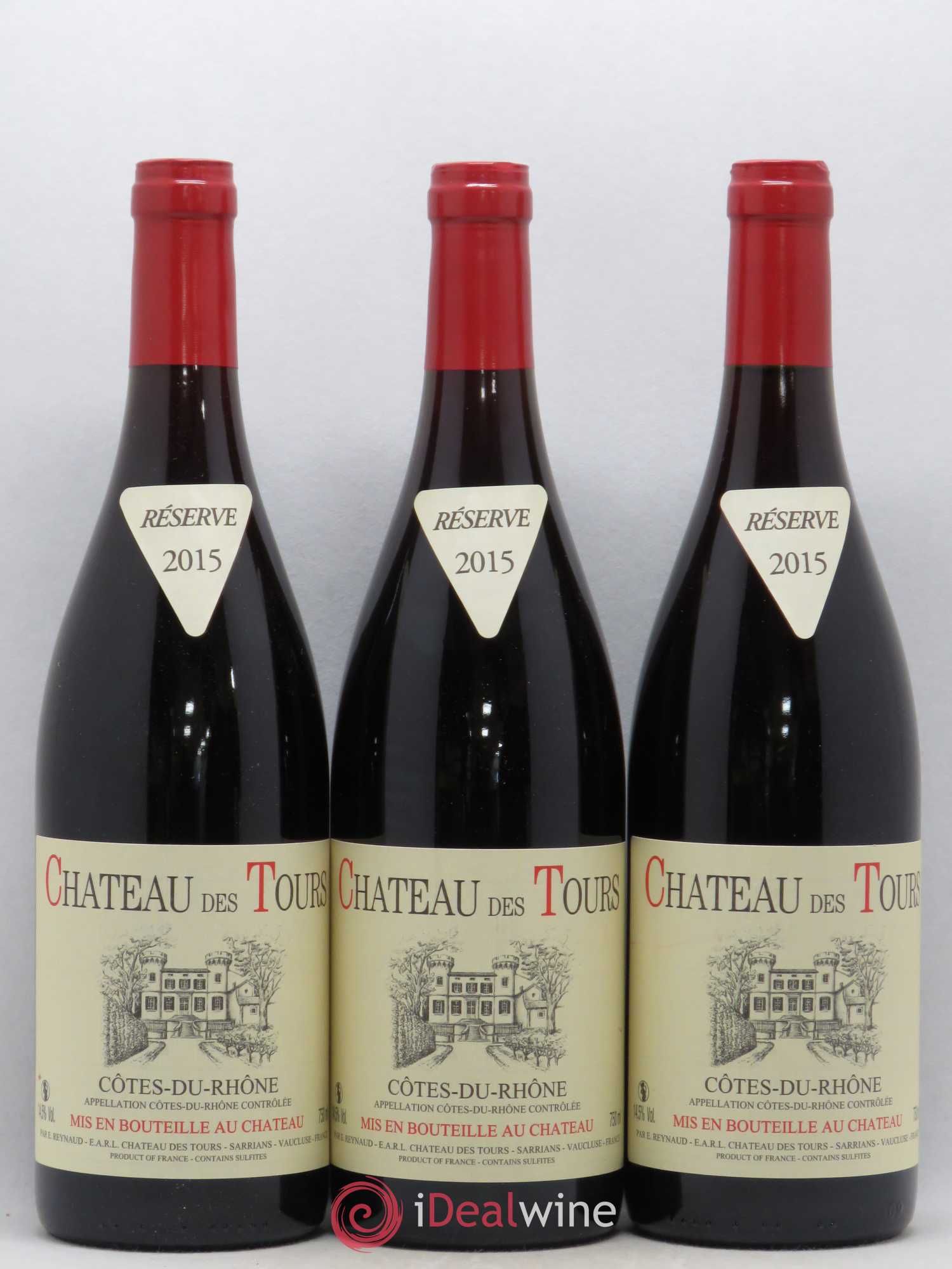 Côtes-du-Rhône Château des Tours Emmanuel Reynaud 2015 - Lot de 3 bouteilles - 0