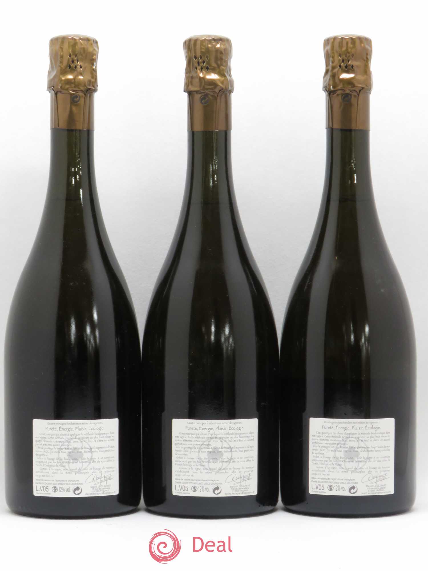 L'Apôtre Blanc de Blancs 1er Cru Extra-Brut David Leclapart 2005 - Lot de 3 bouteilles - 1