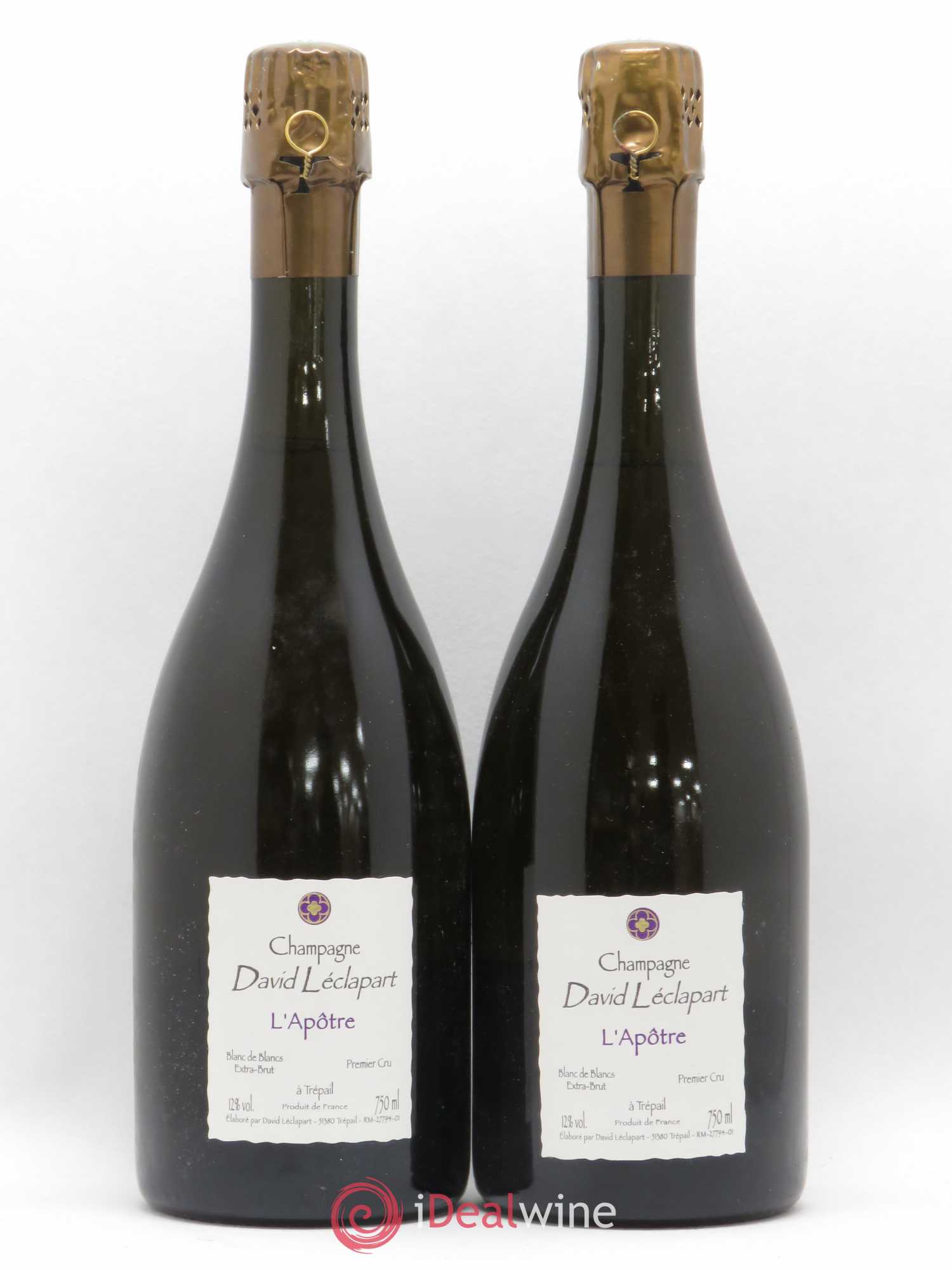 L'Apôtre Blanc de Blancs 1er Cru Extra-Brut David Leclapart 2005 - Lot de 2 bouteilles - 0