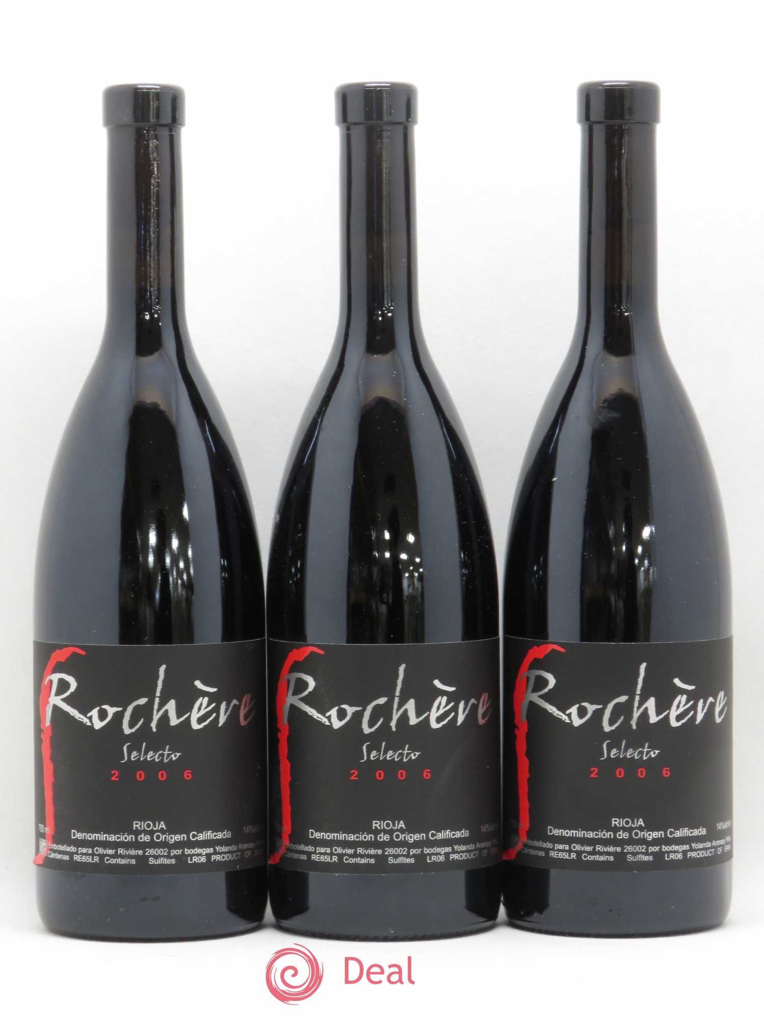 Rioja DOCA Rochère Cuvée Selecto Olivier Riviere 2006 - Lot de 3 bouteilles - 0