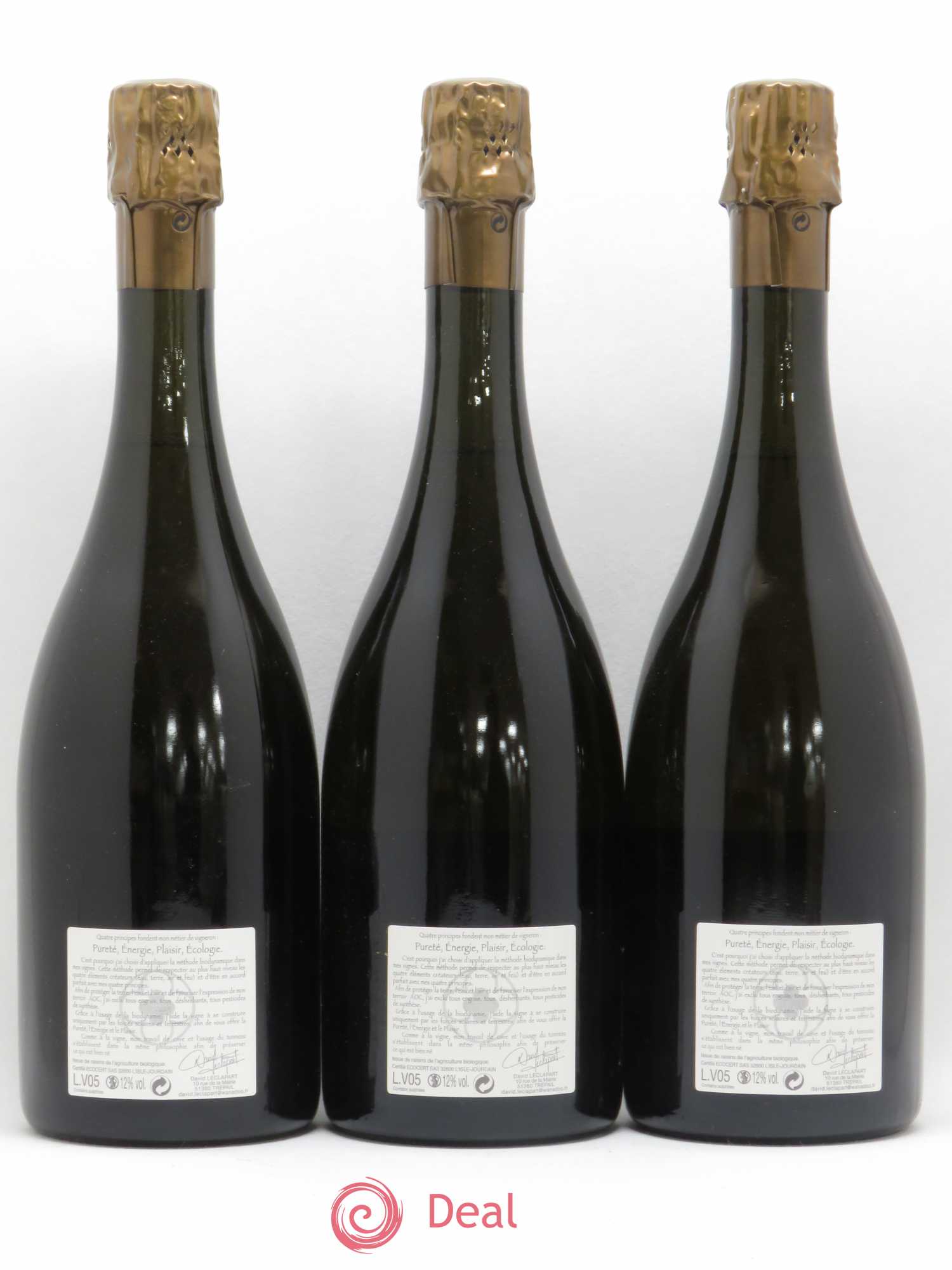 L'Apôtre Blanc de Blancs 1er Cru Extra-Brut David Leclapart 2005 - Lot de 3 bouteilles - 1