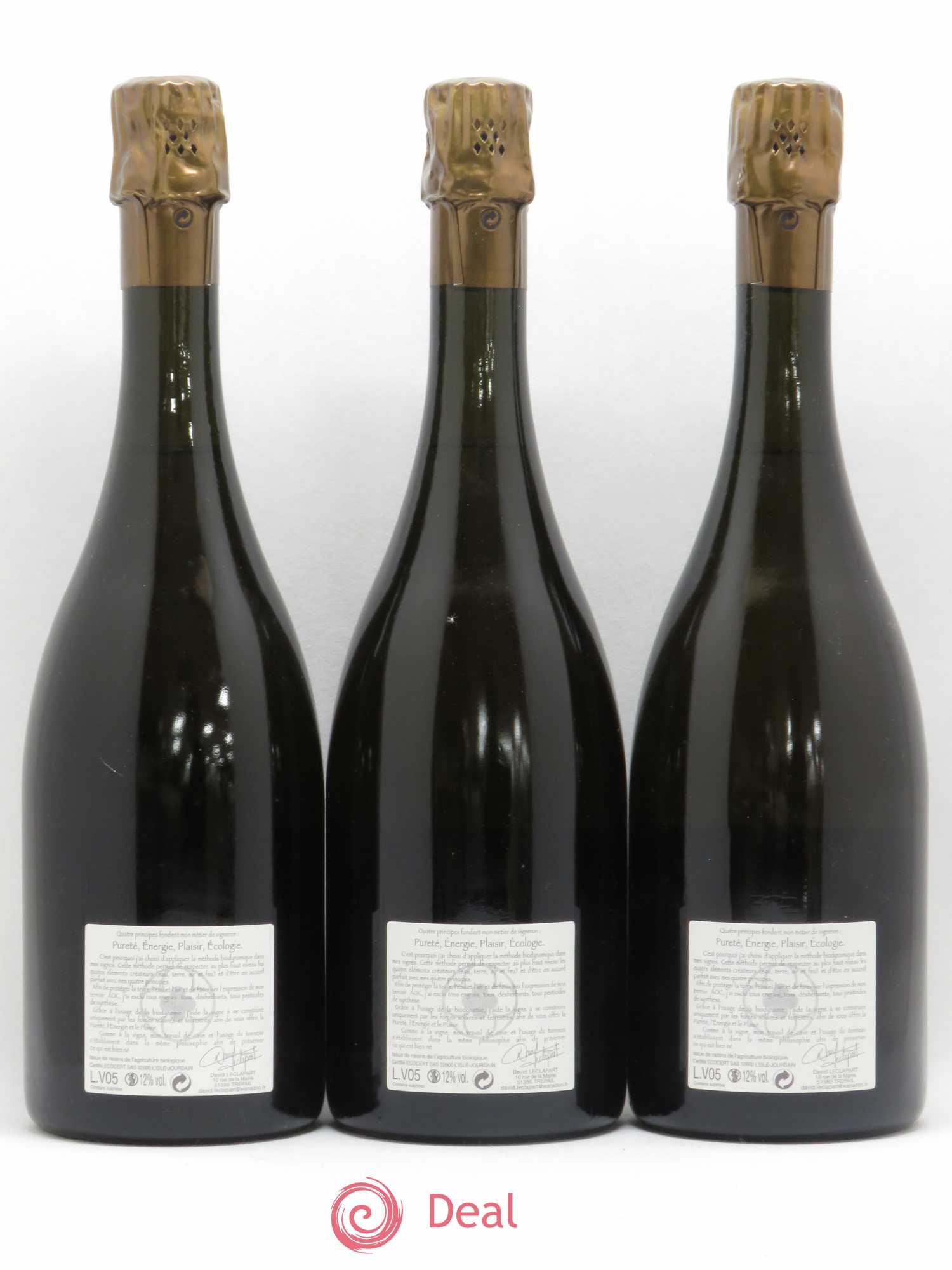 L'Apôtre Blanc de Blancs 1er Cru Extra-Brut David Leclapart 2005 - Lot de 3 bouteilles - 1