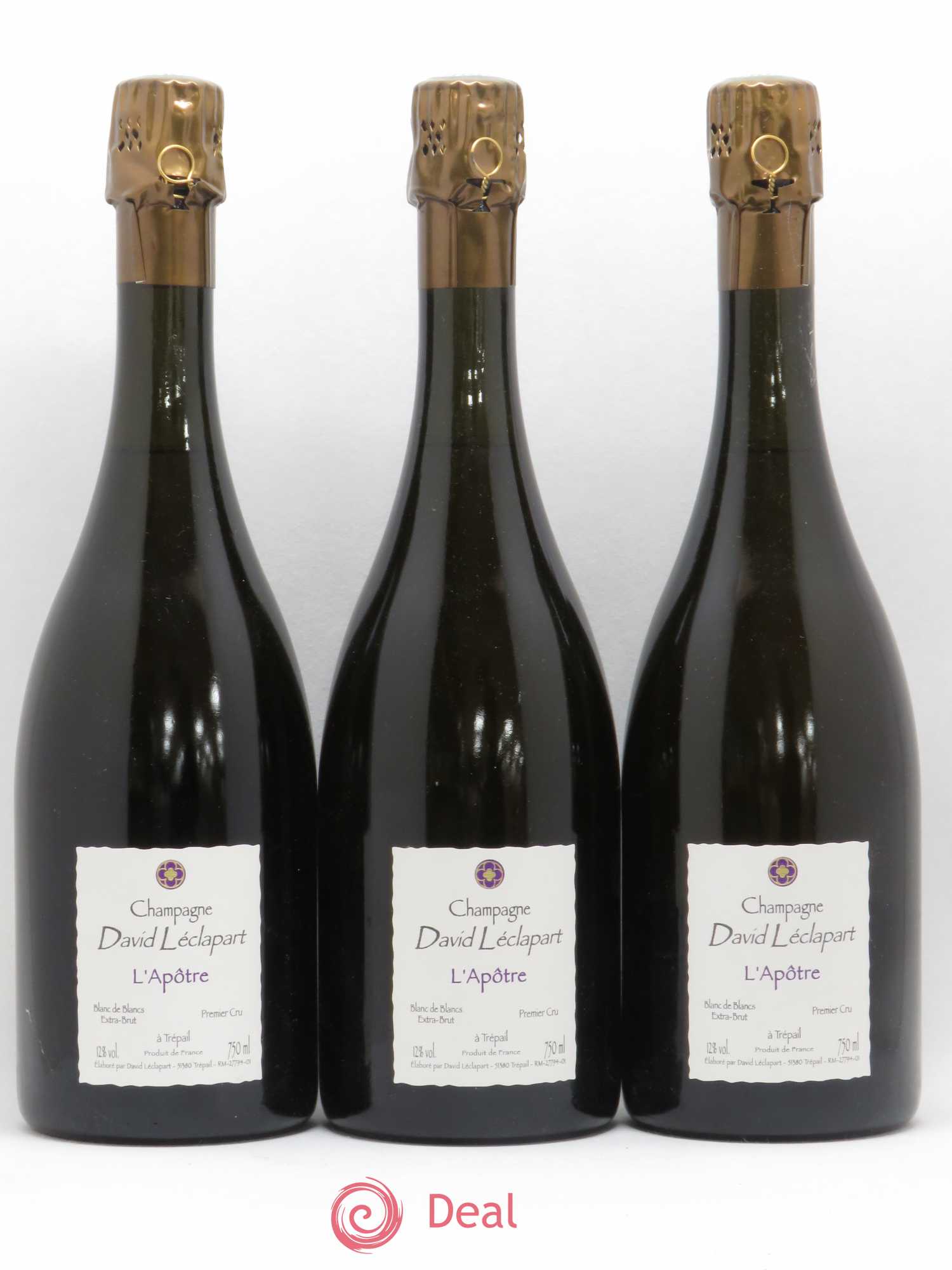 L'Apôtre Blanc de Blancs 1er Cru Extra-Brut David Leclapart 2005 - Lot de 3 bouteilles - 0