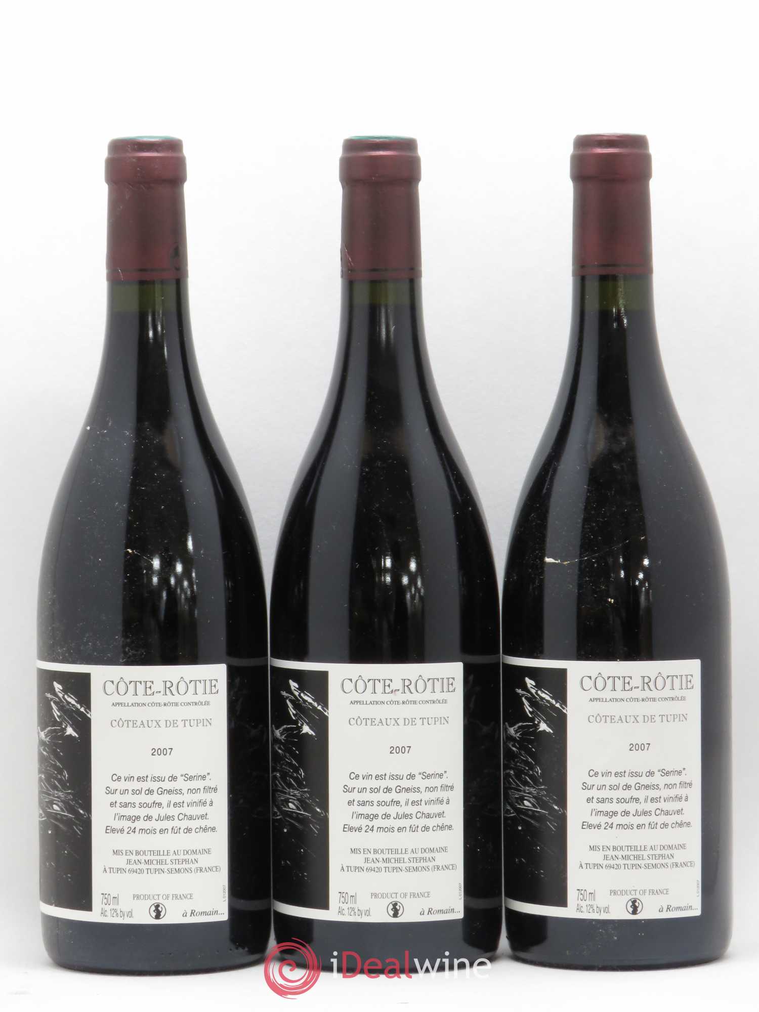 Côte-Rôtie Coteaux de Tupin Jean-Michel Stephan 2007 - Lot de 3 bouteilles - 1