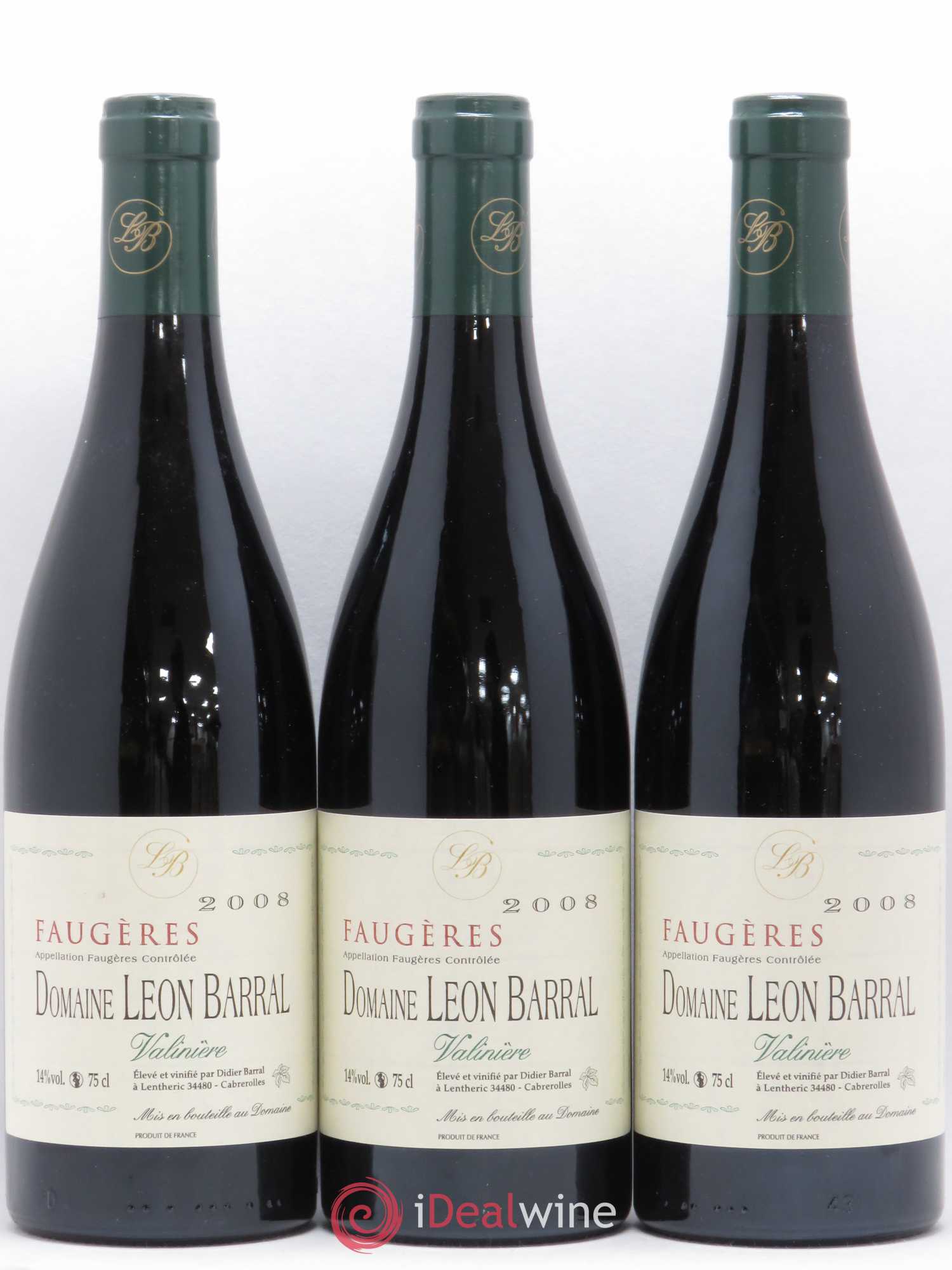 Faugères Valinière Domaine Léon Barral 2008 - Lot de 3 bouteilles - 0