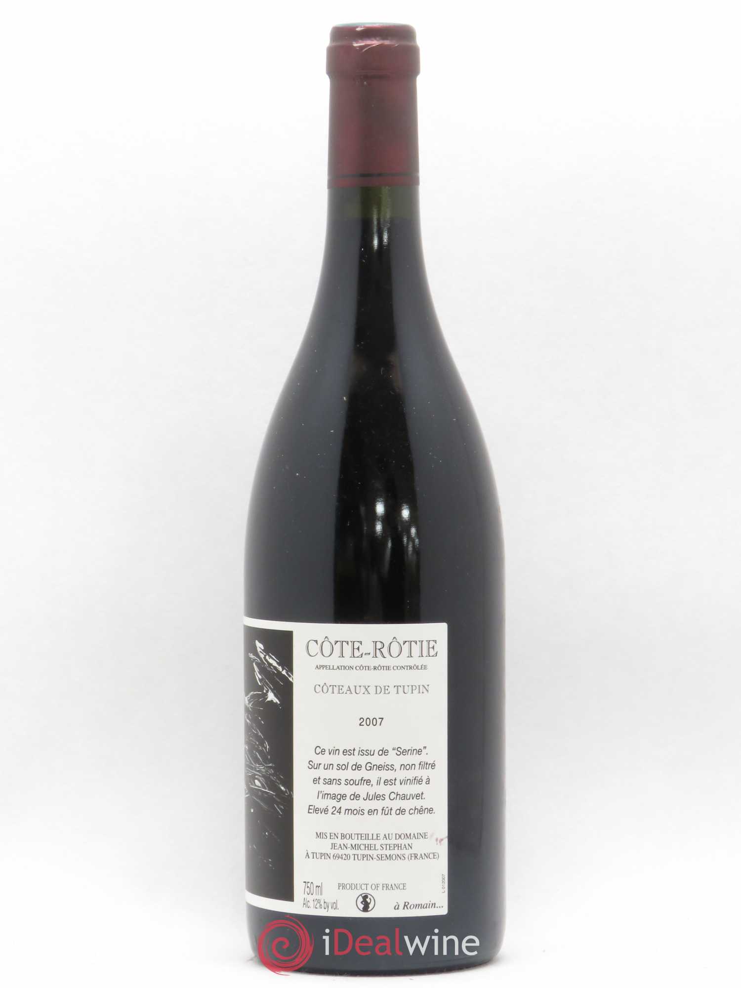 Côte-Rôtie Coteaux de Tupin Jean-Michel Stephan 2007 - Lot de 1 bouteille - 1