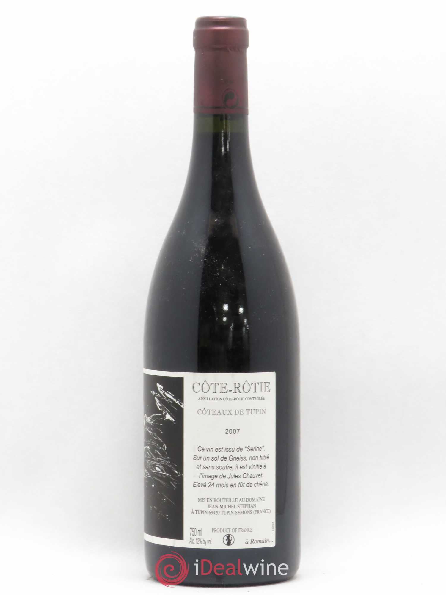 Côte-Rôtie Coteaux de Tupin Jean-Michel Stephan 2007 - Lot de 1 bouteille - 1