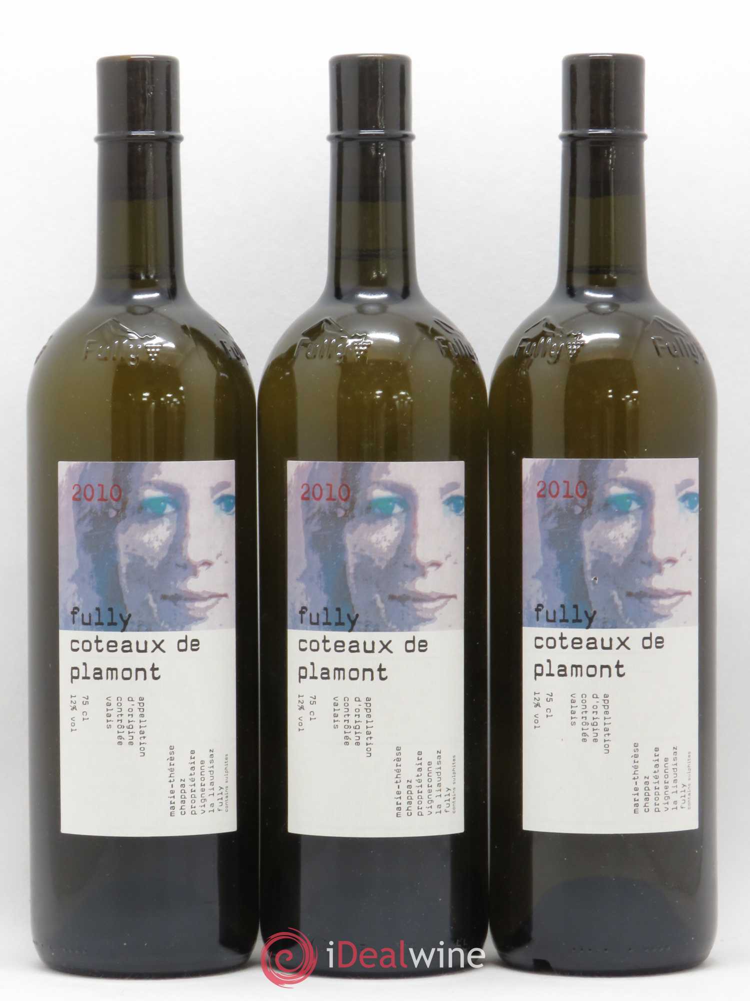 Valais Marie-Thérèse Chappaz Fully Coteaux de Plamont 2010 - Lot de 3 bouteilles - 0