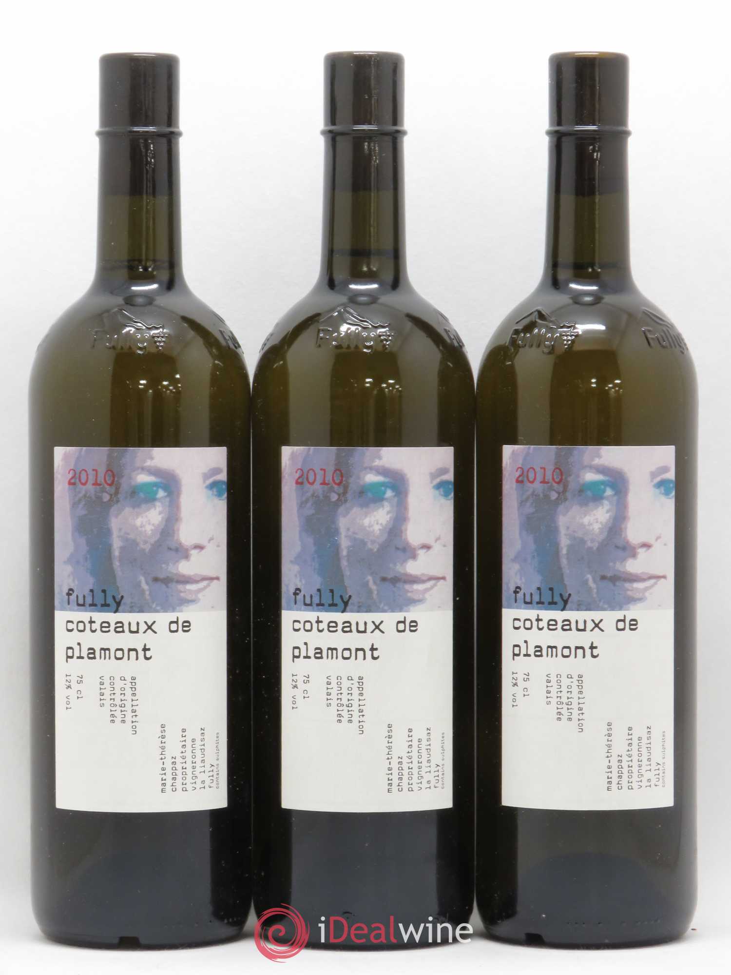 Valais Marie-Thérèse Chappaz Fully Coteaux de Plamont 2010 - Lot de 3 bouteilles - 0
