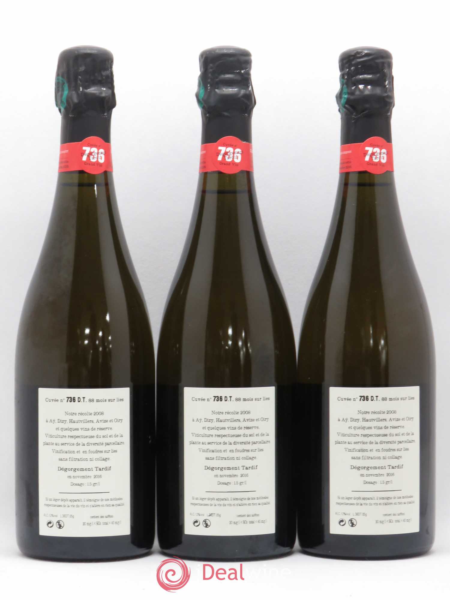 Cuvée 736 Dégorgement Tardif Extra-Brut Jacquesson 2008 - Lot de 3 bouteilles - 1
