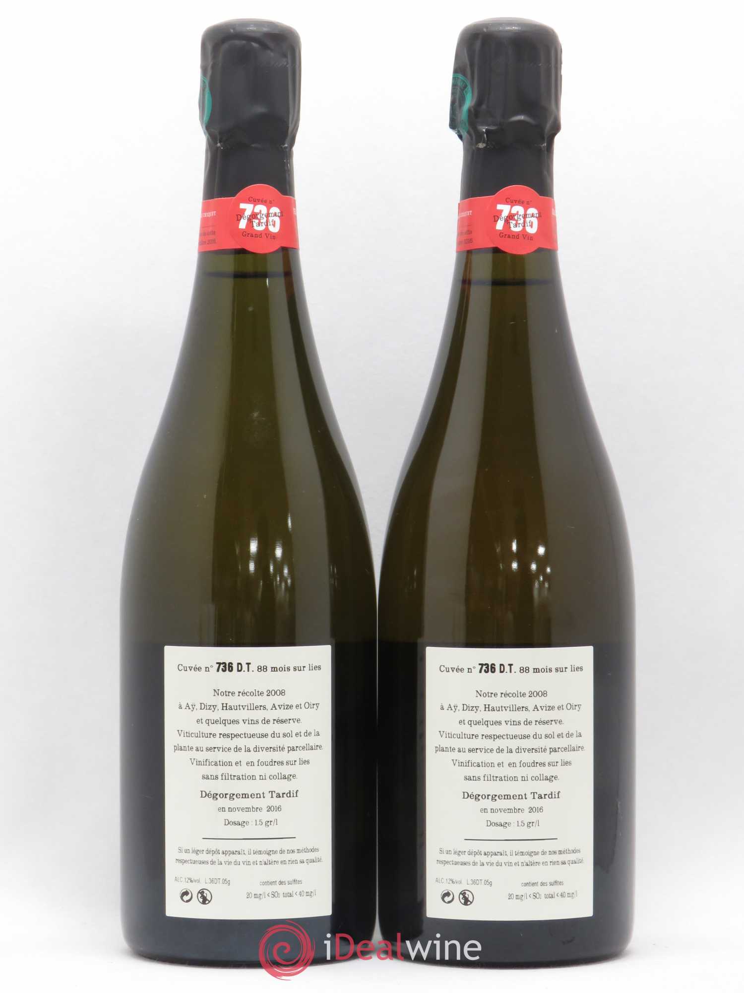 Cuvée 736 Dégorgement Tardif Extra-Brut Jacquesson 2008 - Lot de 2 bouteilles - 1