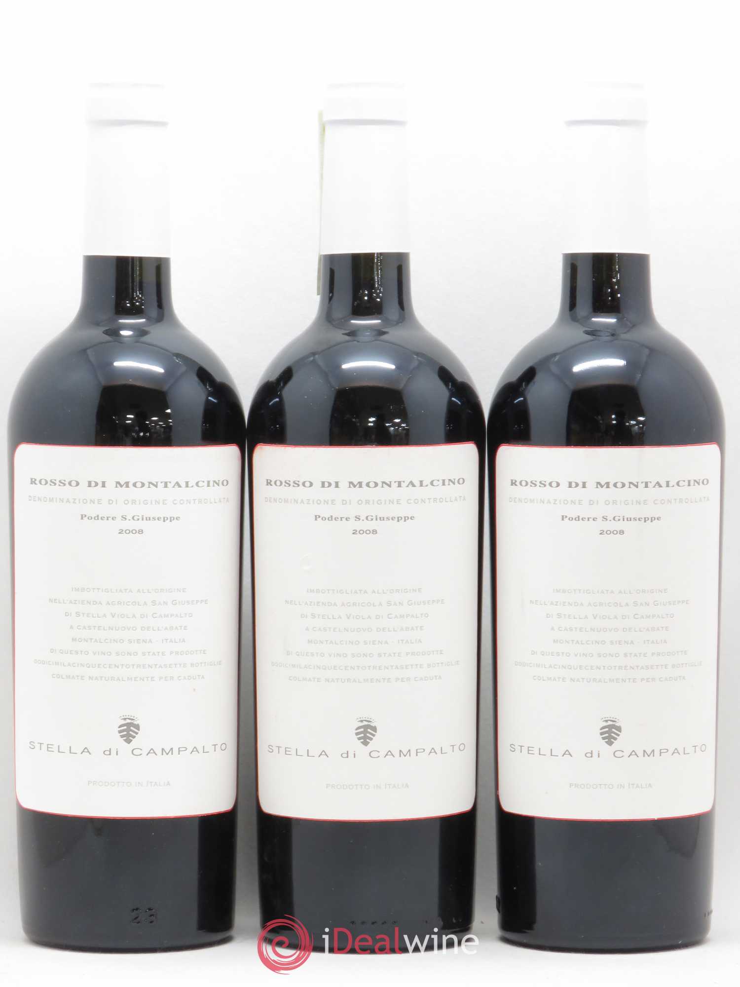 Rosso di Montalcino DOC Domaine Stella di Campalto 2008 - Posten von 3 Flaschen - 0