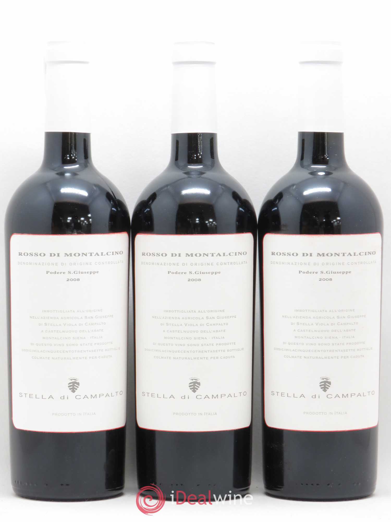 Rosso di Montalcino DOC Domaine Stella di Campalto 2008 - Posten von 3 Flaschen - 0