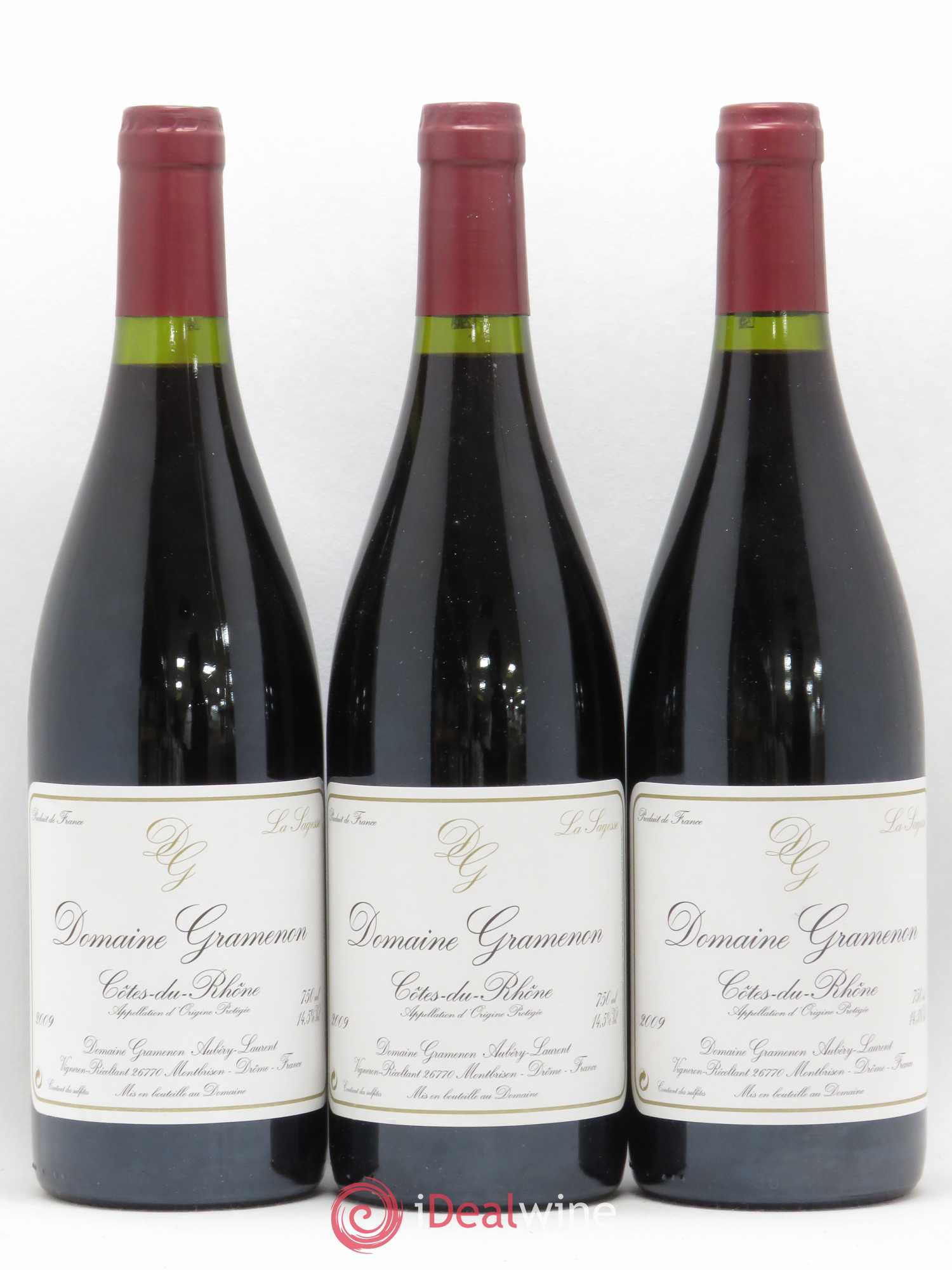 Côtes-du-Rhône La Sagesse Gramenon (Domaine) 2009 - Lot de 3 bouteilles - 0