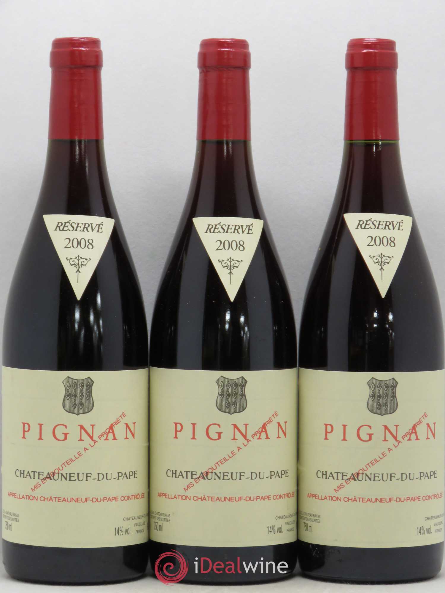 Châteauneuf-du-Pape Pignan Emmanuel Reynaud 2008 - Lot de 3 bouteilles - 0