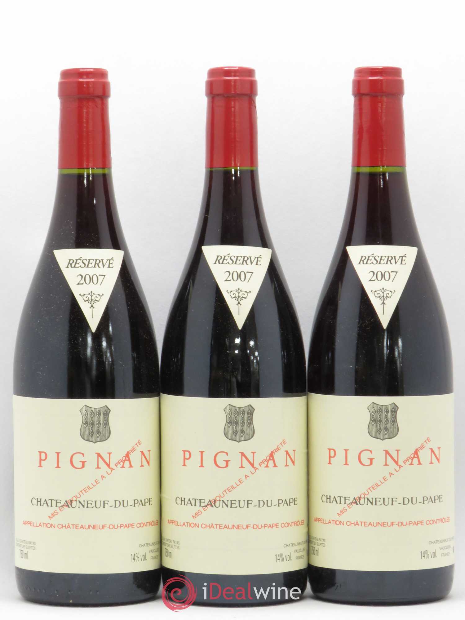 Châteauneuf-du-Pape Pignan Emmanuel Reynaud 2007 - Lot de 3 bouteilles - 0