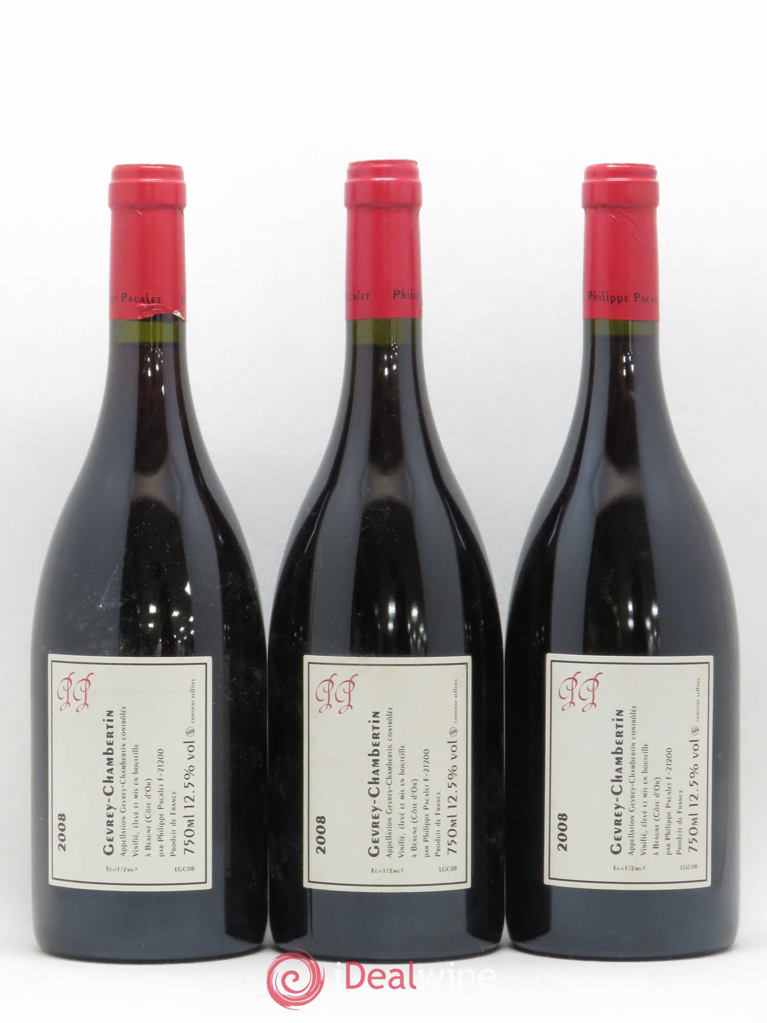 Gevrey-Chambertin Philippe Pacalet 2008 - Lot de 3 bouteilles - 1