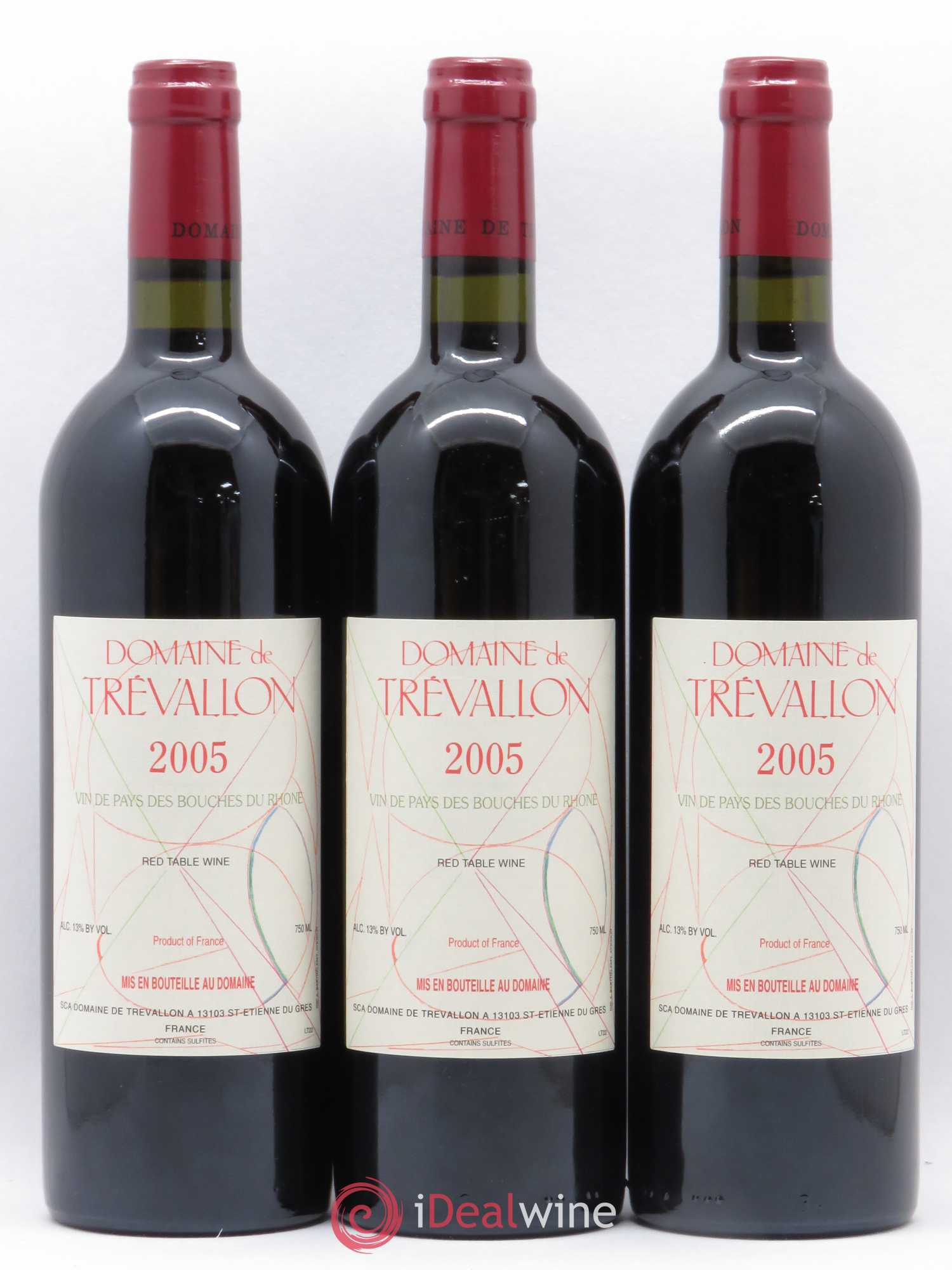 VDP Bouches du Rhône Trévallon (Domaine de) Eloi Dürrbach 2005 - Lot de 3 bouteilles - 0
