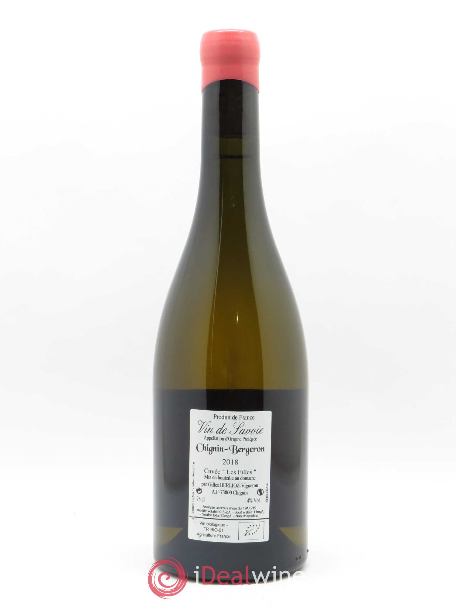 Vin de Savoie Chignin-Bergeron Les Filles Gilles Berlioz 2018 - Lot de 1 bouteille - 1