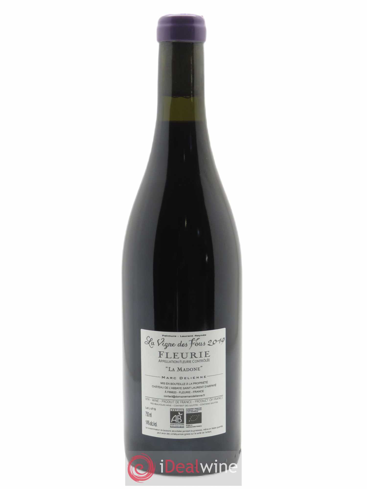 Fleurie La Vigne des Fous Marc Delienne 2019 - Lot of 1 bottle - 1